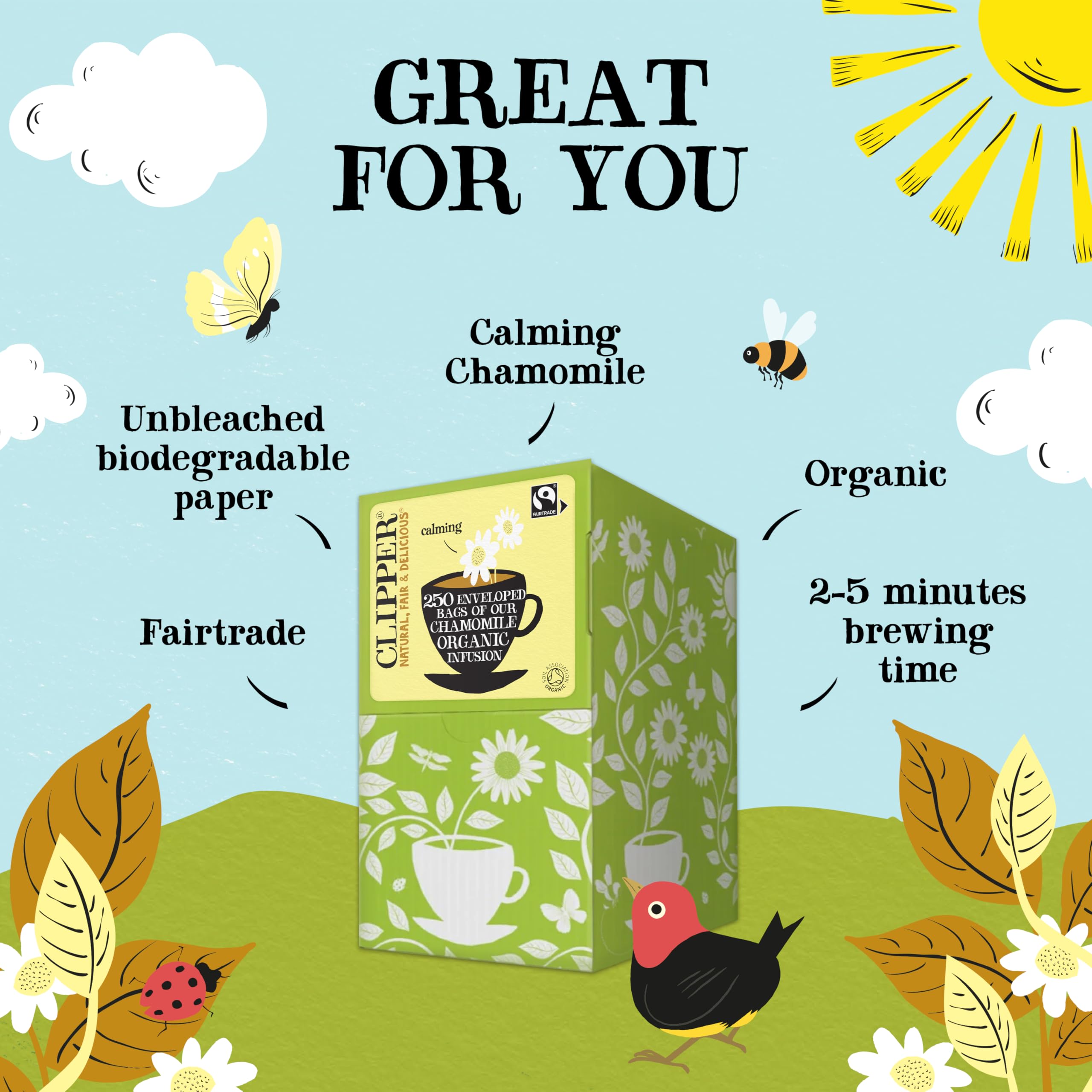 Clipper Natural, Fair & Delicious Organic Chamomile Herbal Tea Bags - 250 Count, Caffeine Free 2
