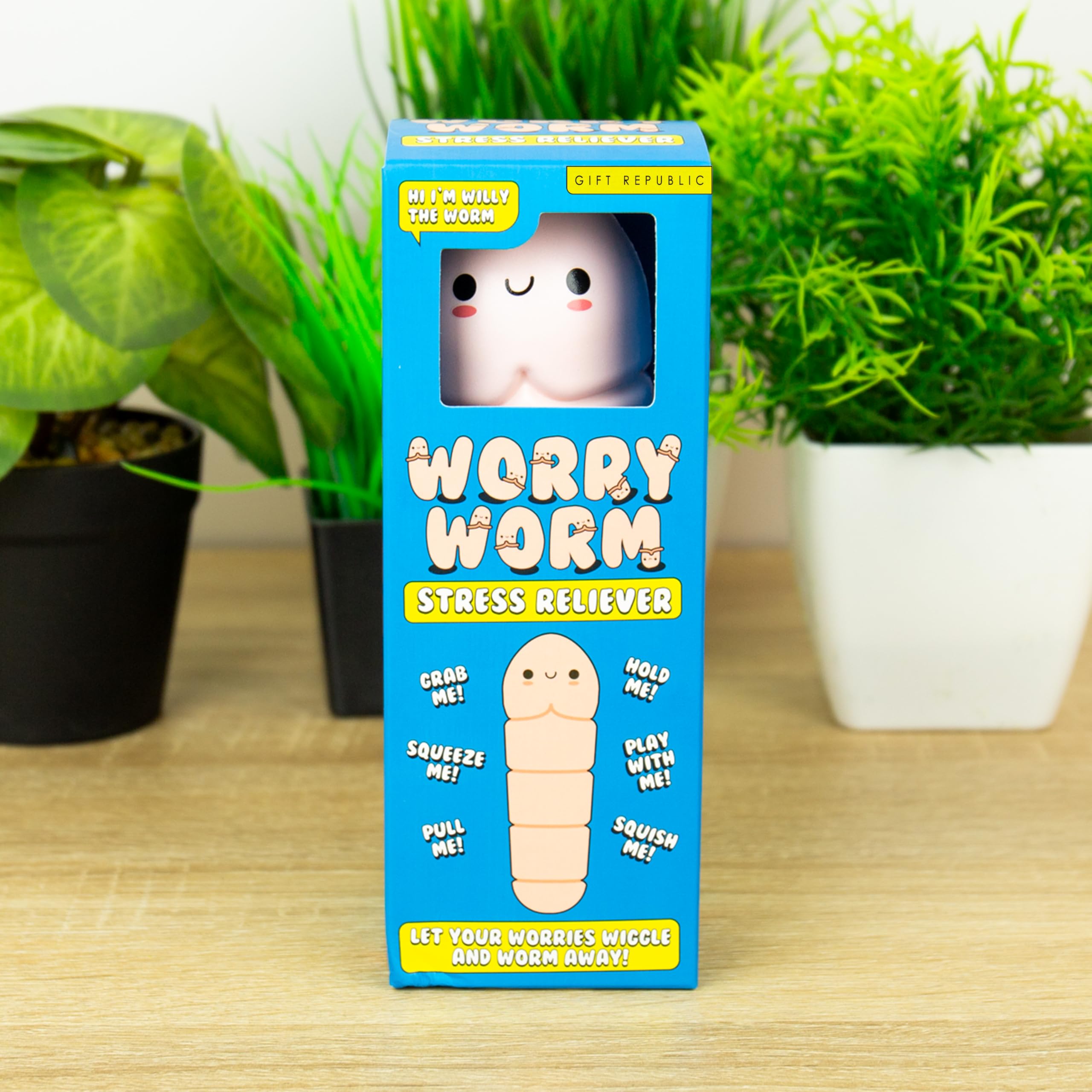 Worry Worm Stress Reliever – Squishy Willy Worm-Shaped Fidget Toy for Kids & Adults 7