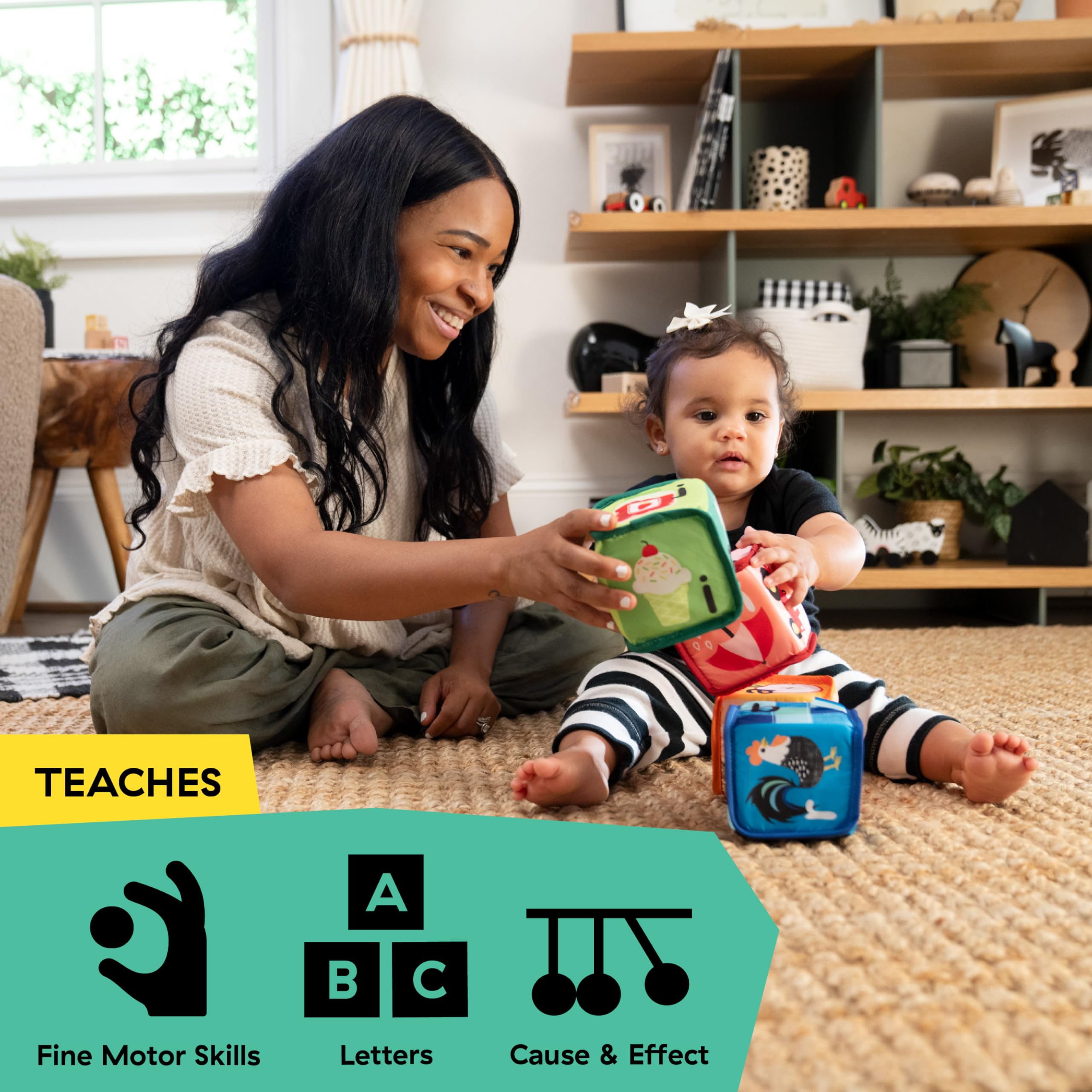 Baby Einstein Alpha Stacks Soft Blocks - Multisensory Stacking Toys for Infants and Toddlers 5