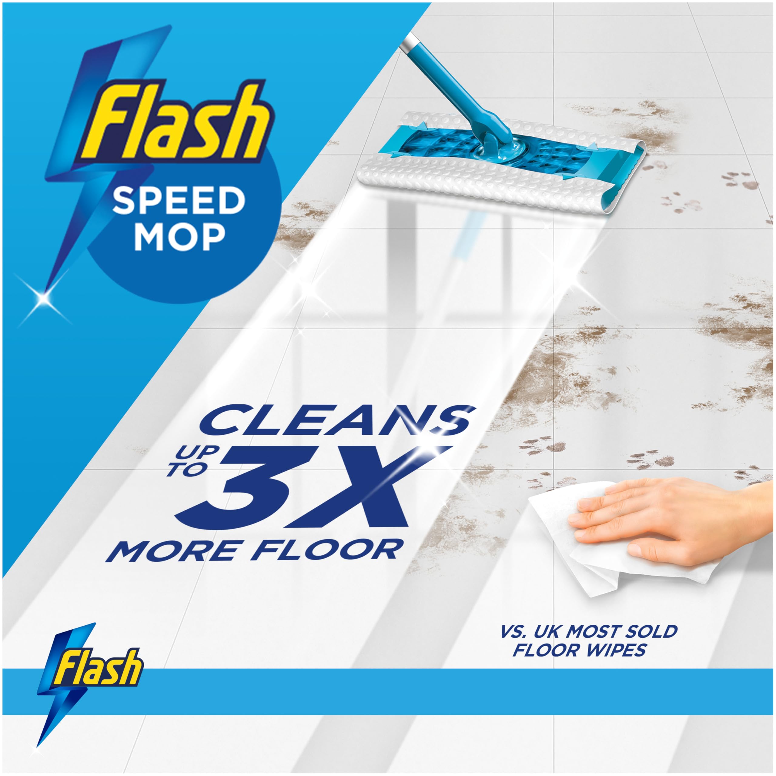 FLASH Speedmop Wet Mop Floor Cleaner Starter Kit | Easy Scrub & Fast Clean | Includes 6 Wet Refills 3