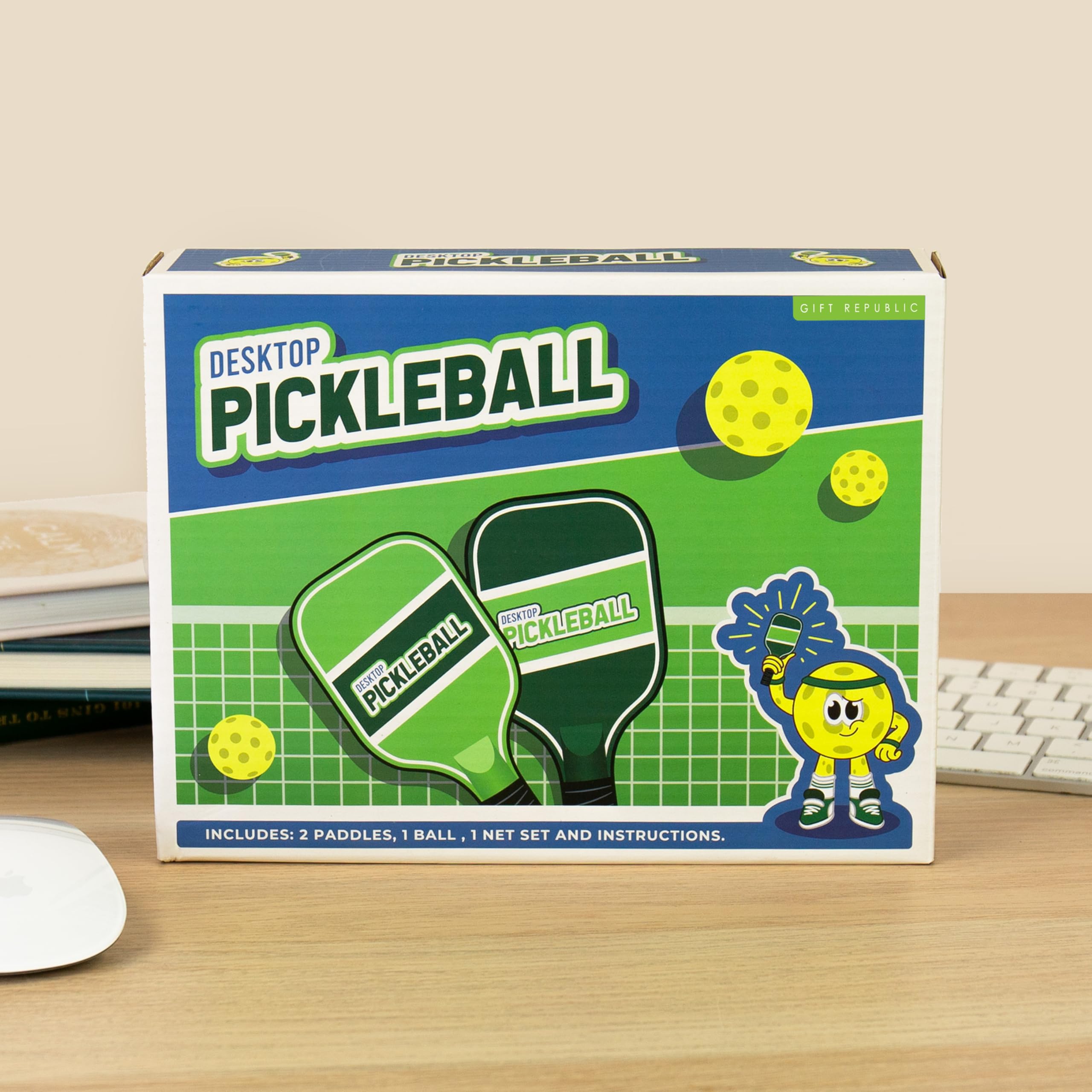Gift Republic Desktop Pickleball Set - Complete Tabletop Game for 2 Players | Wood Material 7