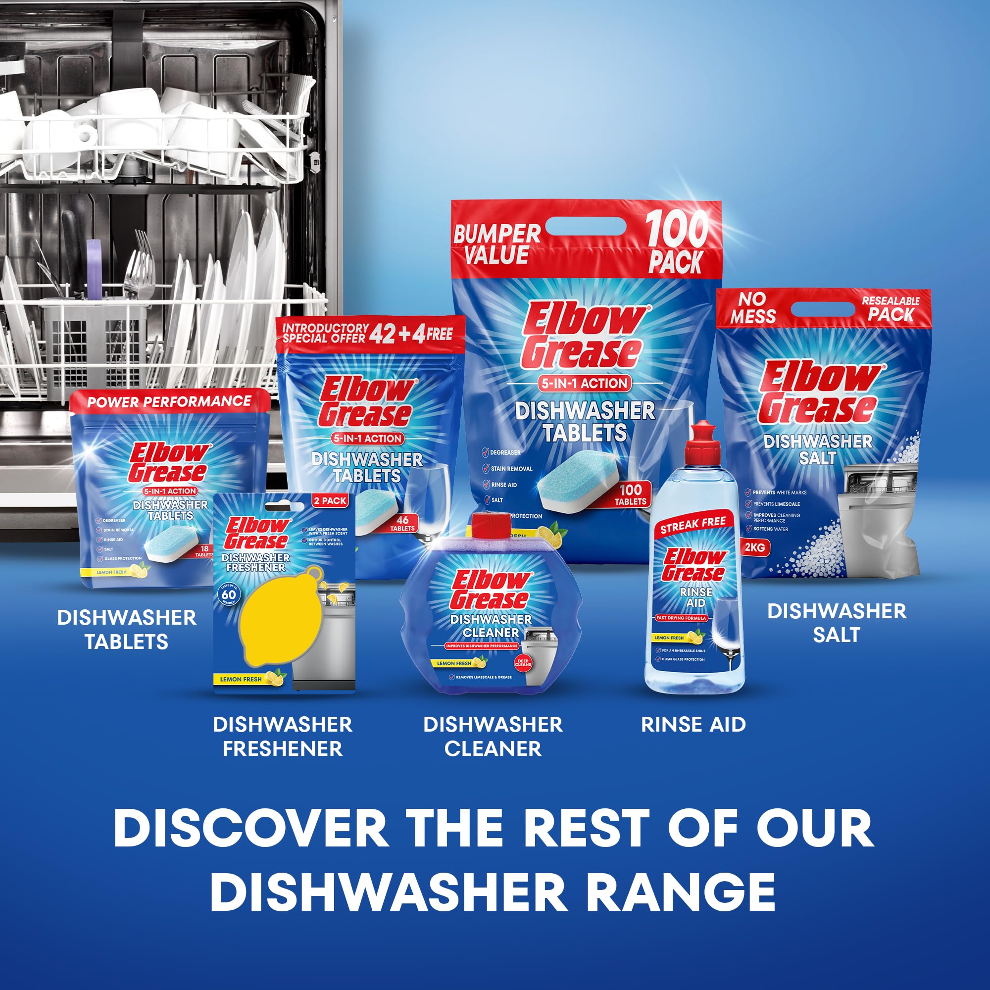 Elbow Grease Dishwasher Freshener - Lemon Scent, Odour Control, 2 Pack 7