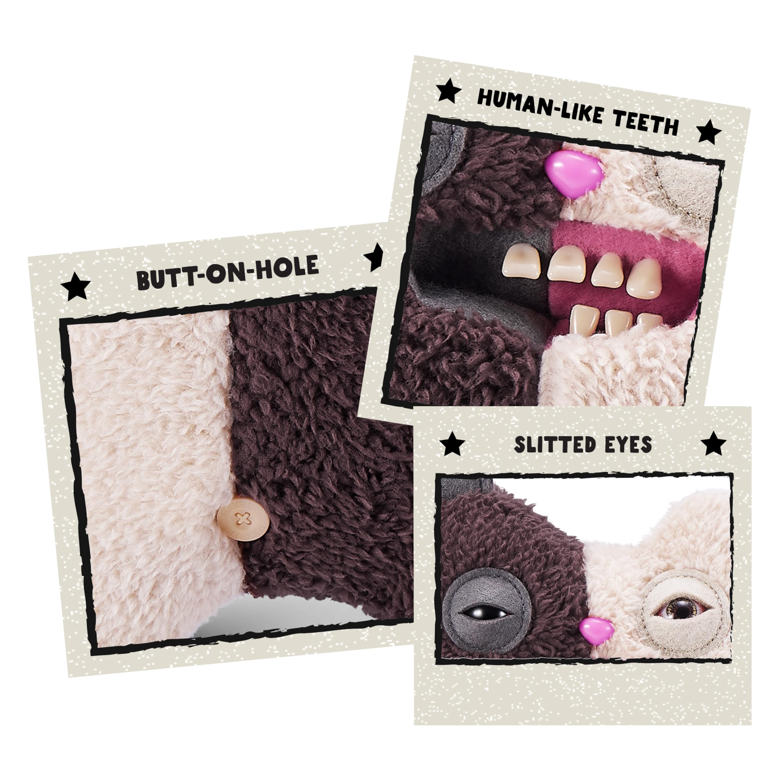 Fuggler Misfit Monsters 9-inch Series 1 - Rabid Tooth Brown & Beige Plush Toy 5