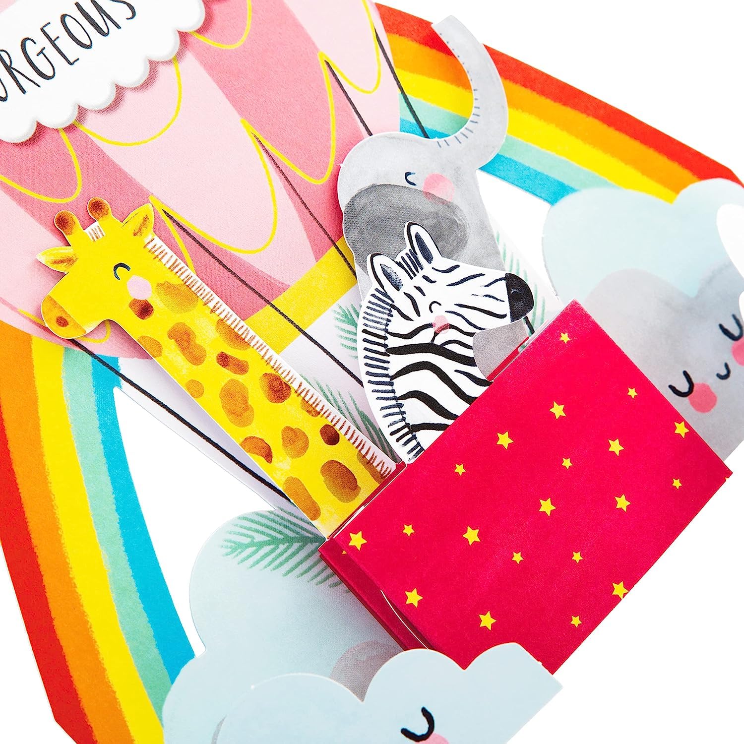 Hallmark Baby Girl Congratulations Card - Die Cut Pop-out Hot Air Balloon | 19.8cm x 19.8cm 3