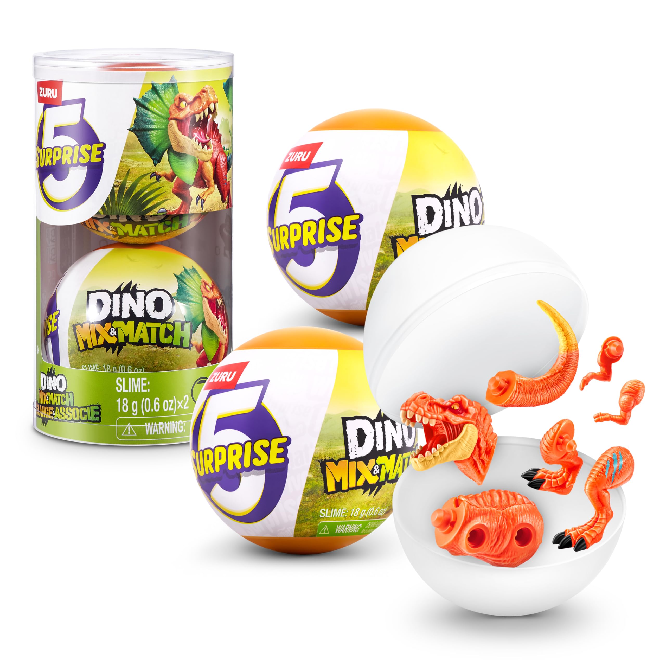 5 SURPRISE Dino Mix & Match by ZURU - Build & Collect Prehistoric Toys for Kids 1