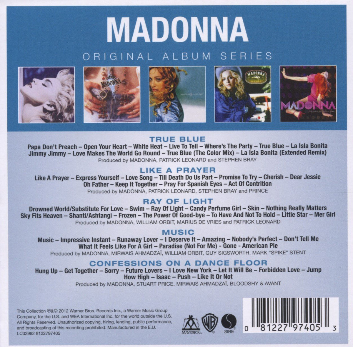 Madonna - Original Album Series [CD]