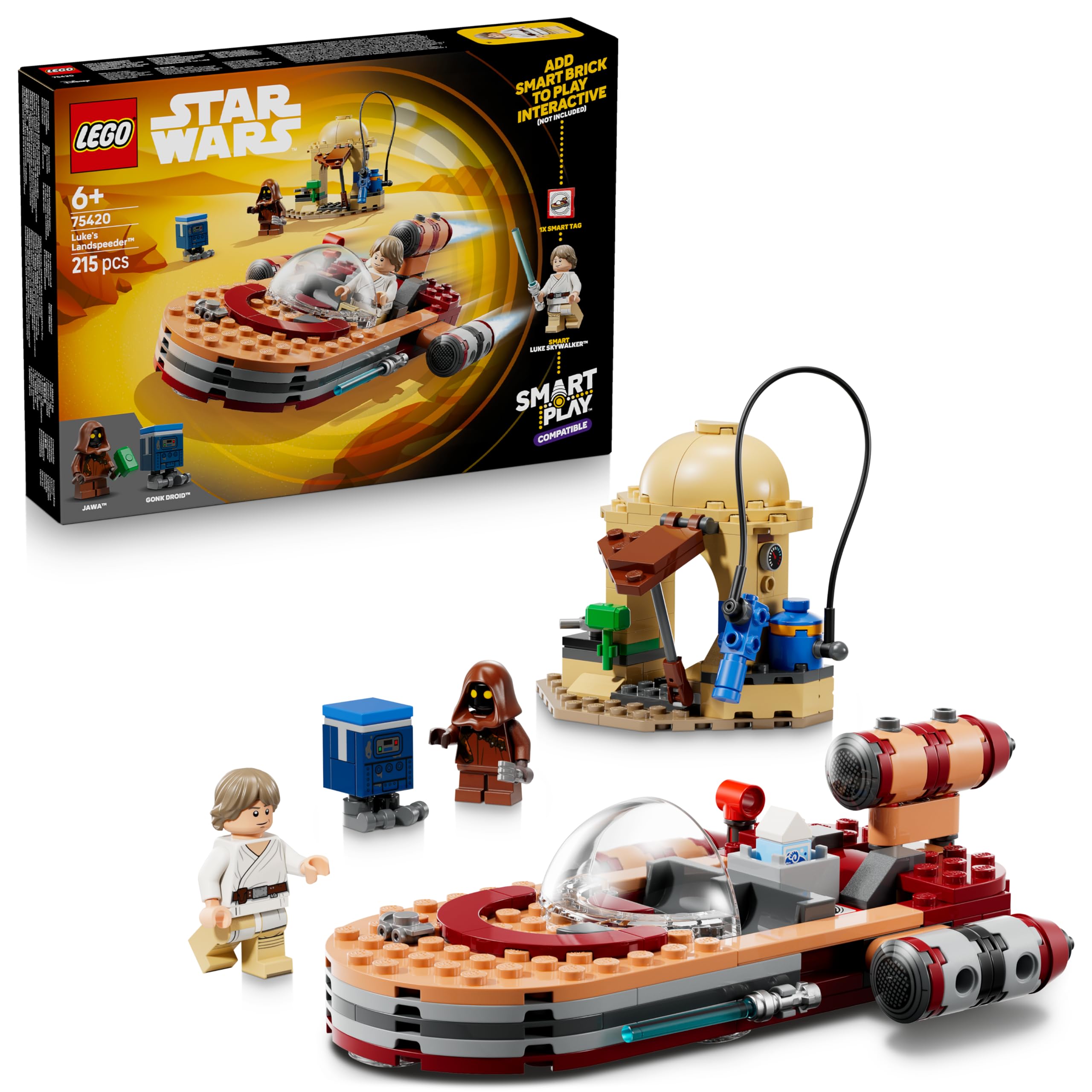 LEGO Star Wars 75420 SMART Play: Luke's Landspeeder Compatible Playset | Ages 6+