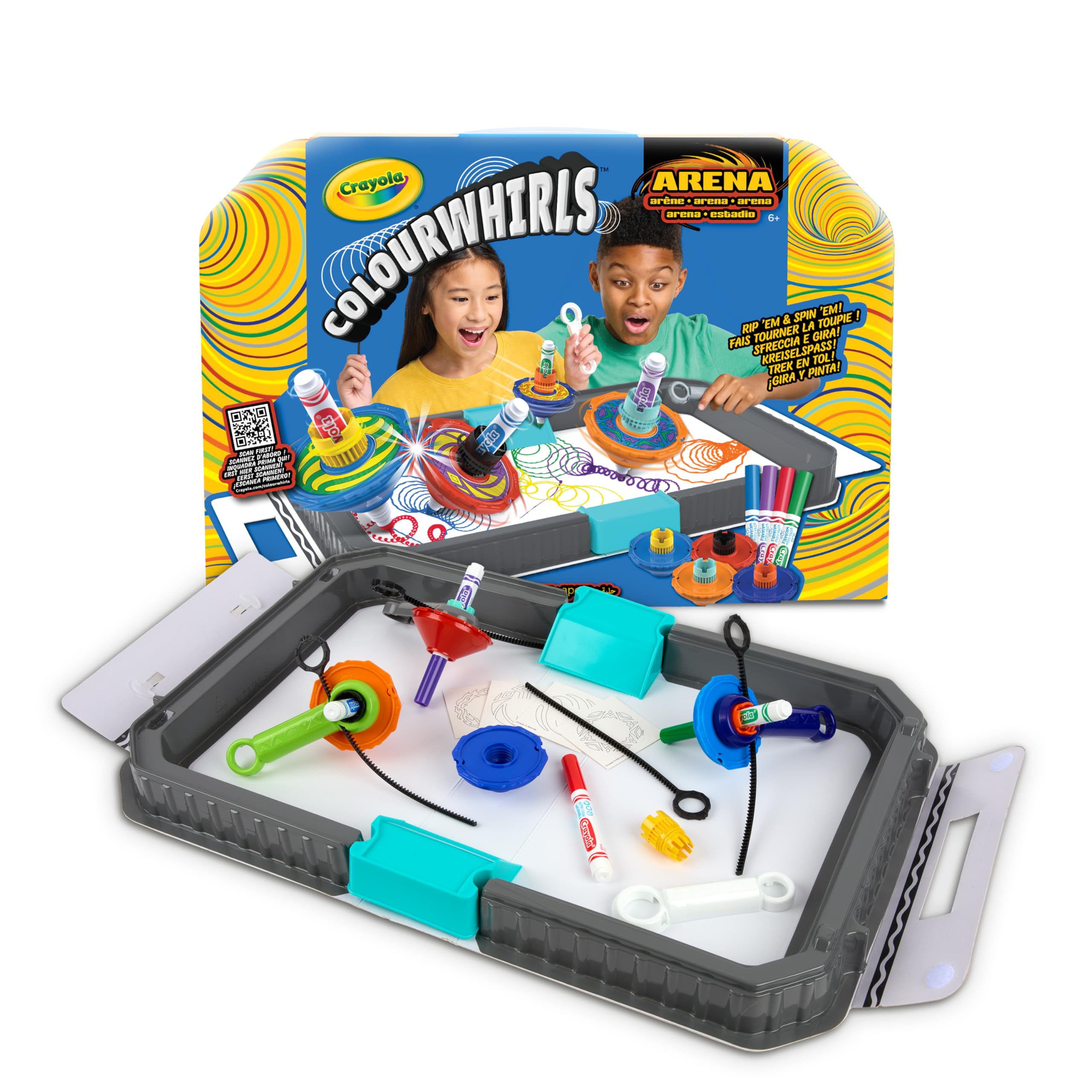 CRAYOLA Colourwhirls Battle Arena - Rip 'Em & Spin 'Em! | Ages 6+ 1