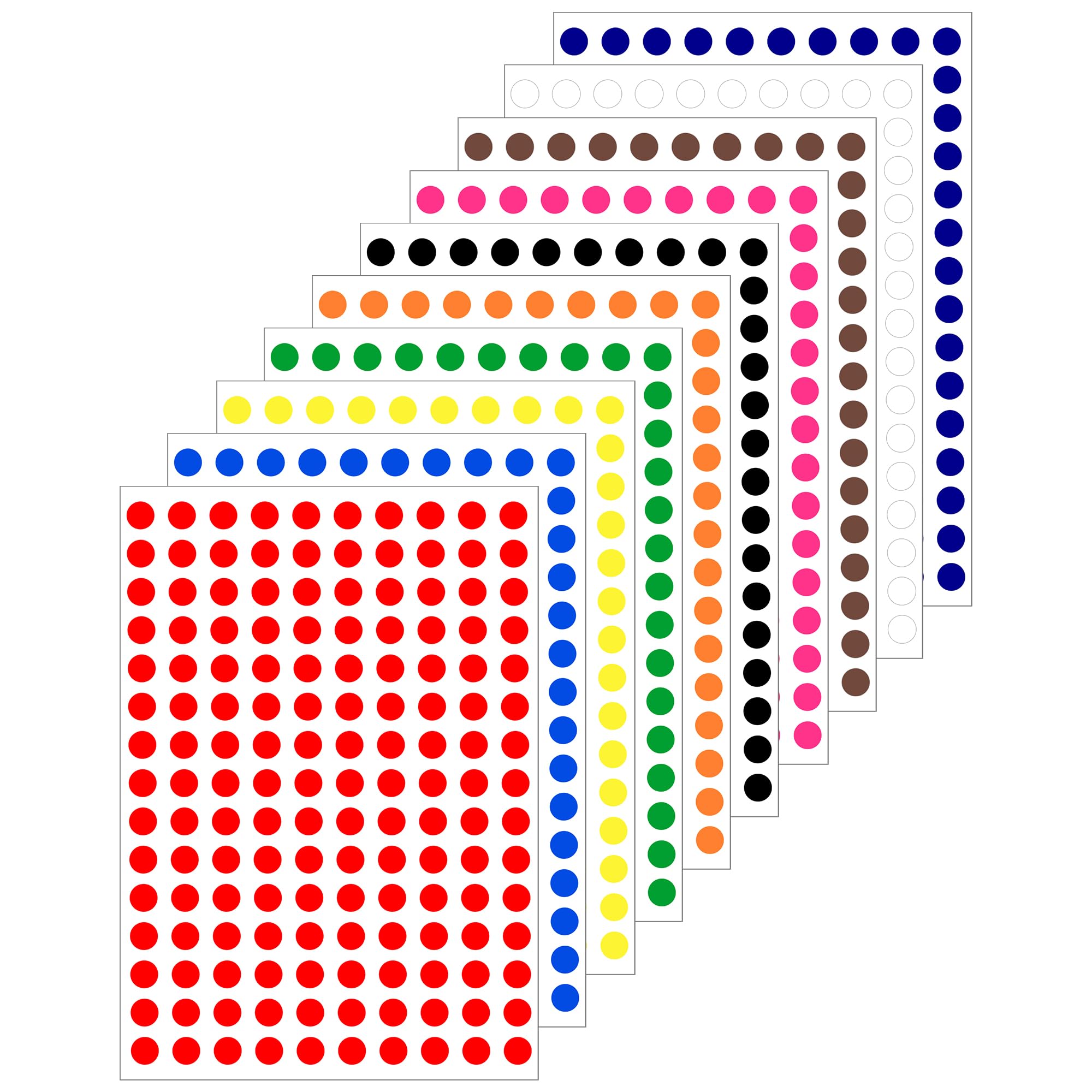 iSOUL Colour-coding Labels - 3000 Pack Round Dot Stickers | 10 Assorted Colours | 10mm