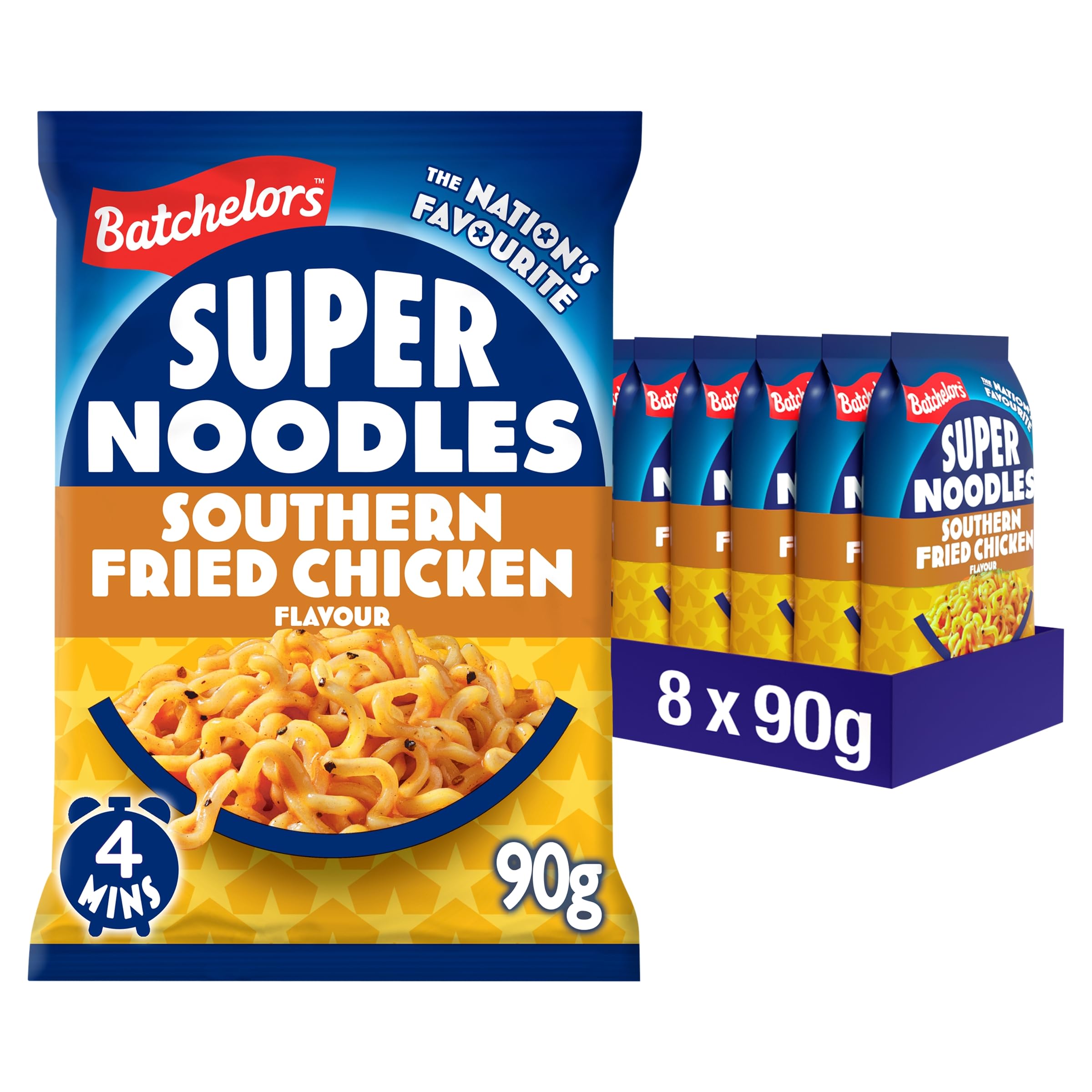 Batchelors Southern Fried Chicken Flavour Super Noodles - 8 x 90g Packs