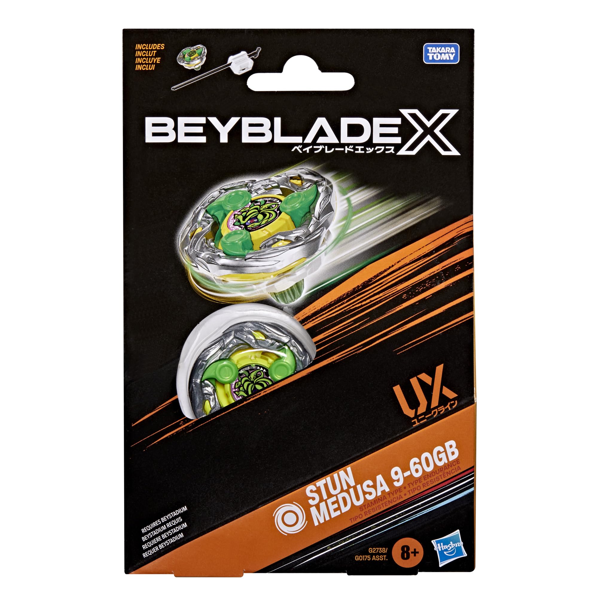 Hasbro Beyblade X Stun Medusa 9-60GB UX Starter Pack Right-Spin Stamina Type 3