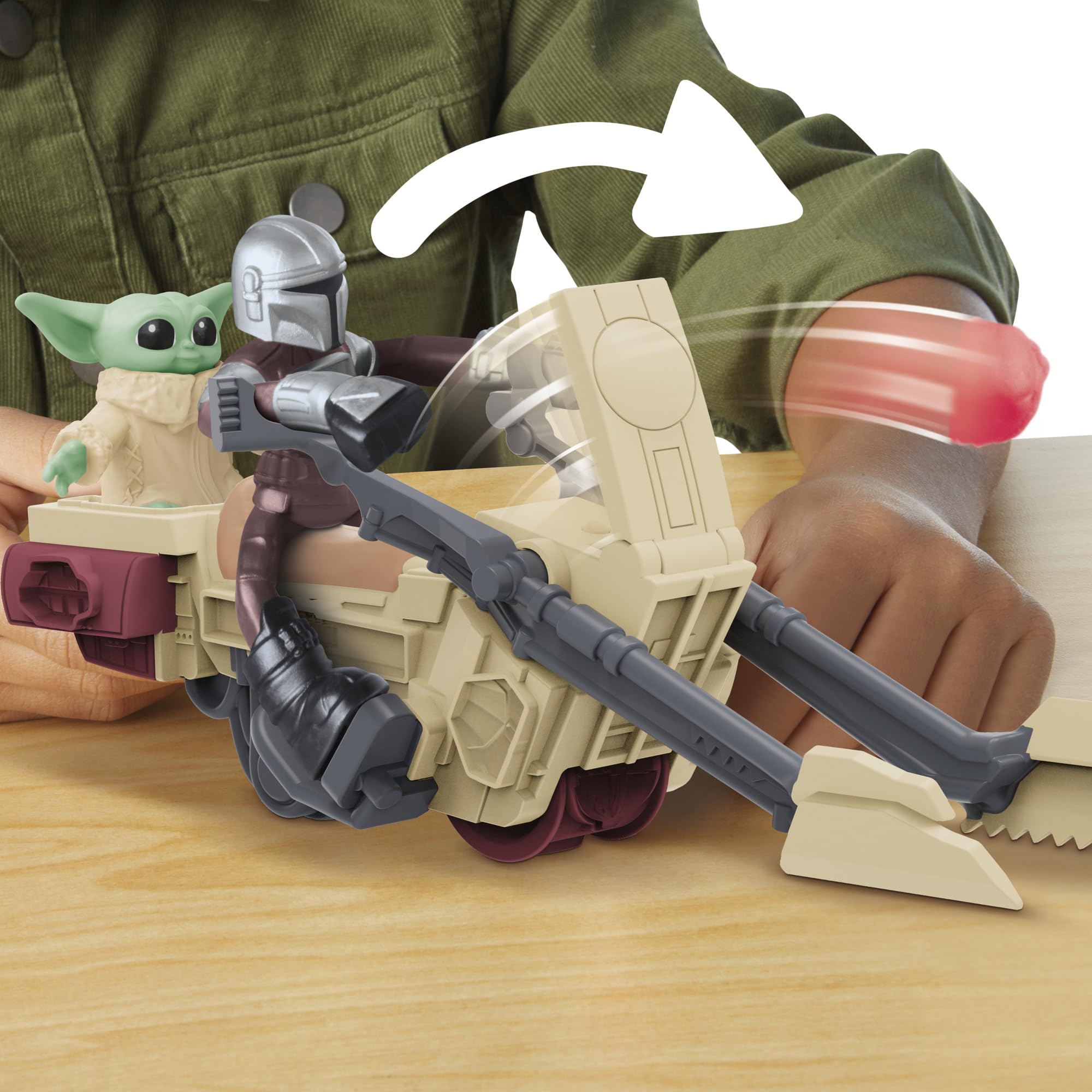 Play-Doh Star Wars: The Mandalorian Launching Speeder Playset | Ages 4+ | Includes 4 Cans 6