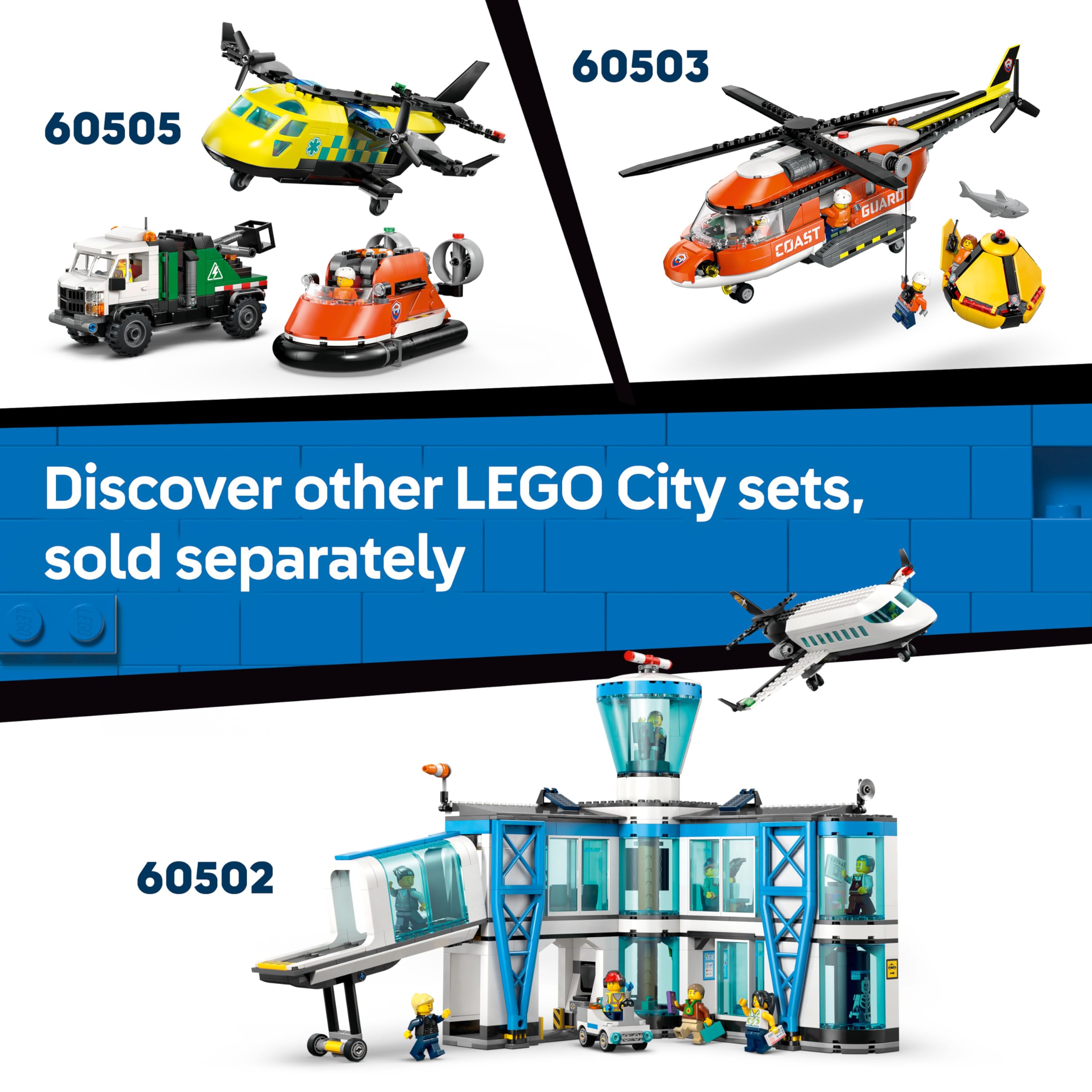LEGO City Coast Guard Rescue Boat & Helicopter Toy 60504 | Ages 7+ | Includes 5 Minifigures 7
