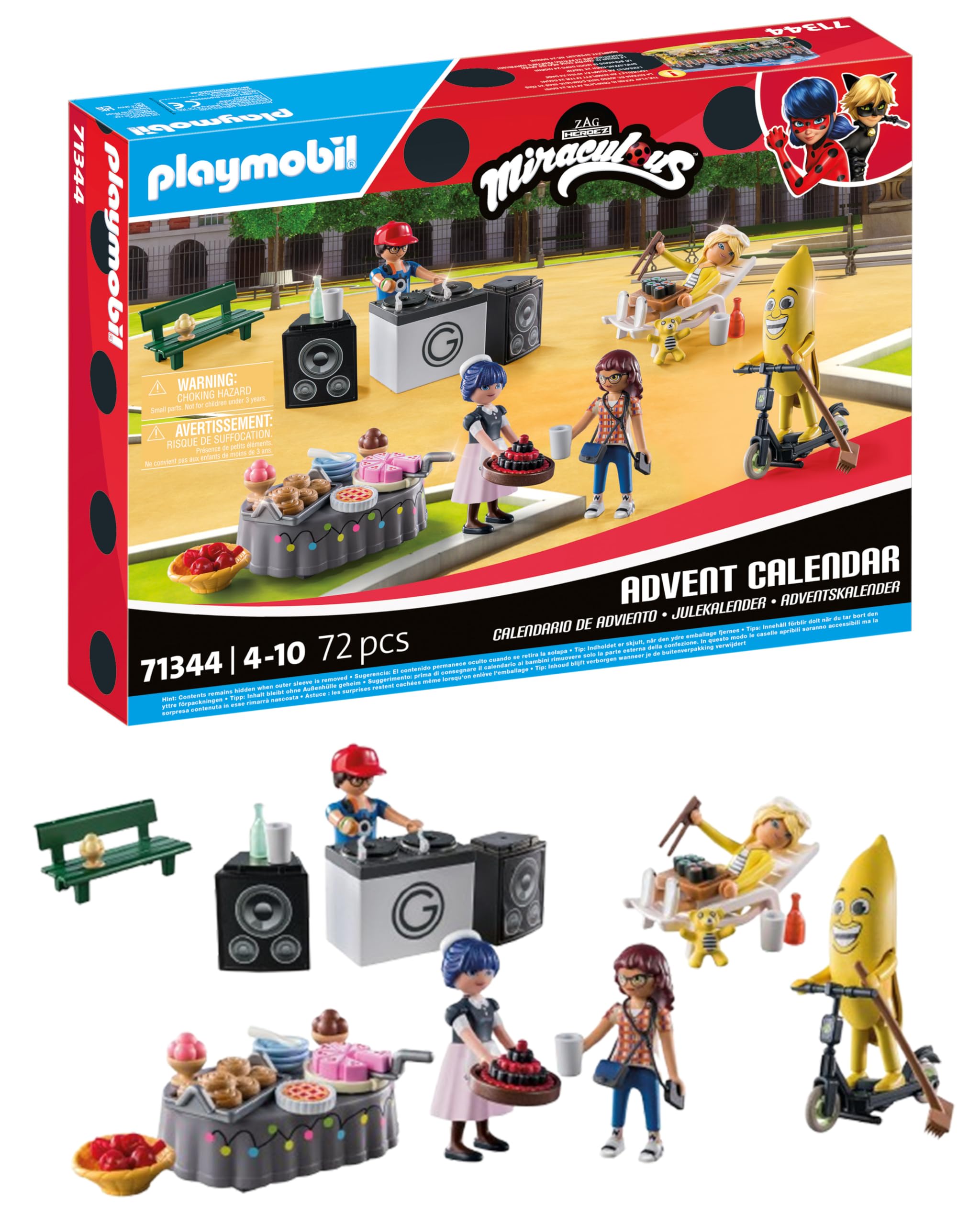 Playmobil 71344 Advent Calendar: Miraculous - Picnic in Paris - 72-Piece Playset for Ages 4+