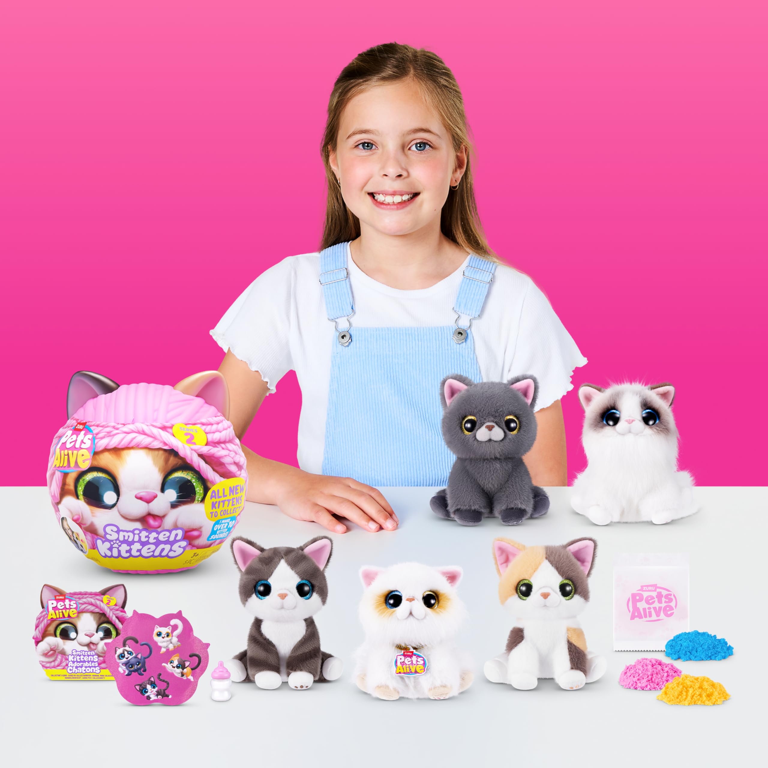 Pets Alive Smitten Kittens Series 2 British Shorthair Interactive Plush Toy by ZURU | 7.87 inches 8