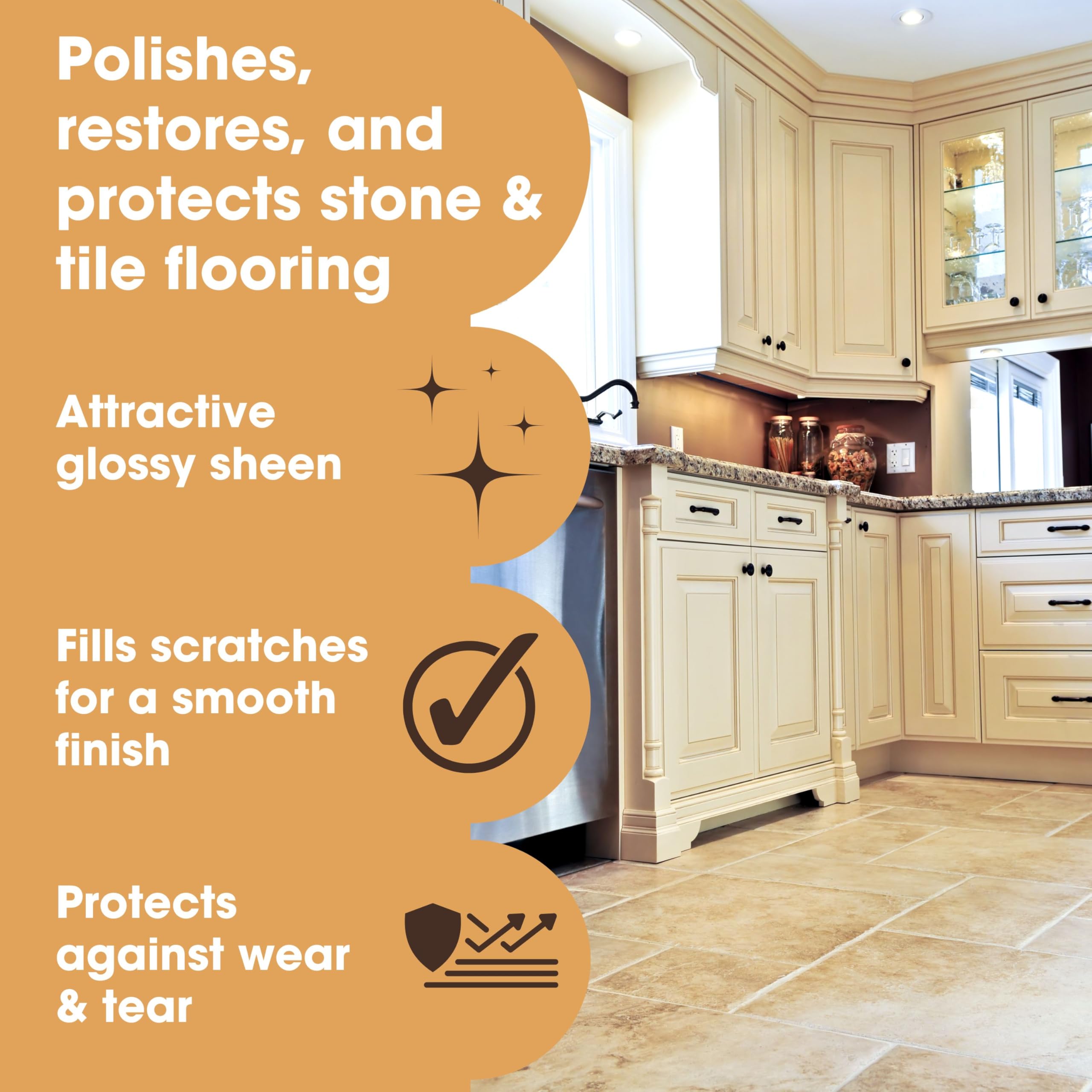 Furniture Clinic Stone & Tile Floor Polish - 500ml Glossy Sheen | Non-Slip | Restores Scratches 2