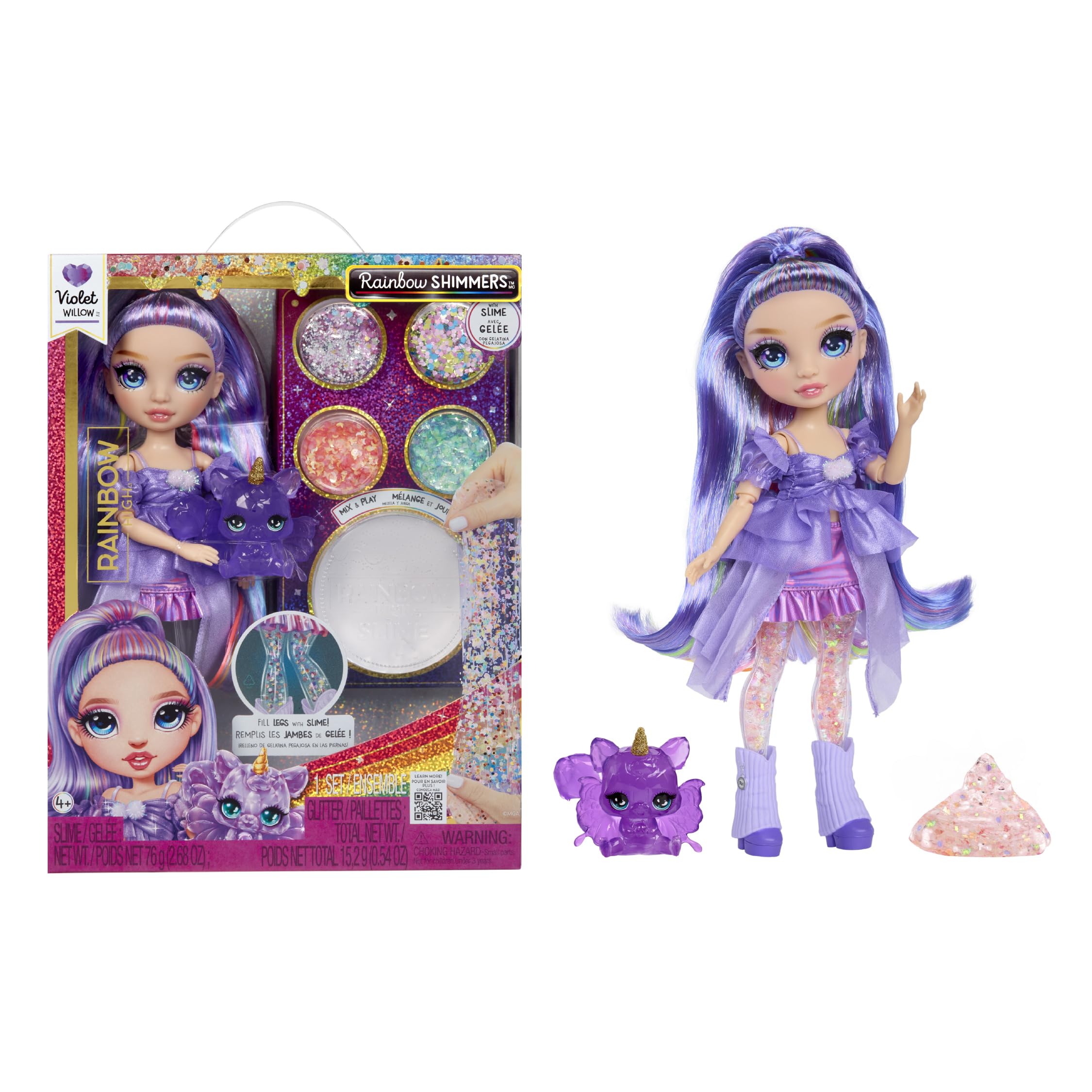 Rainbow High Rainbow Shimmers with Slime - Violet Fashion Doll - 28cm Playset 8