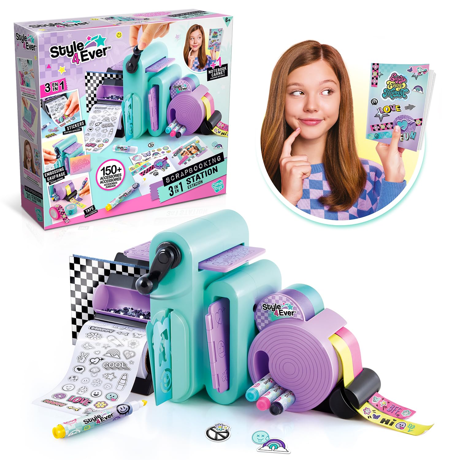 Canal Toys Style 4 Ever Scrapbooking 3 in 1 Station - 150+ Accessories | Embossing & Sticker Factory 1