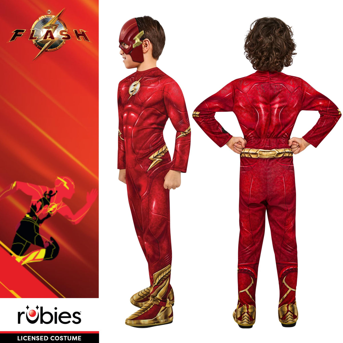 Rubies The Flash Classic Child Costume - Jumpsuit, Boot Tops, Mask | Xsmall, 5-6 Years