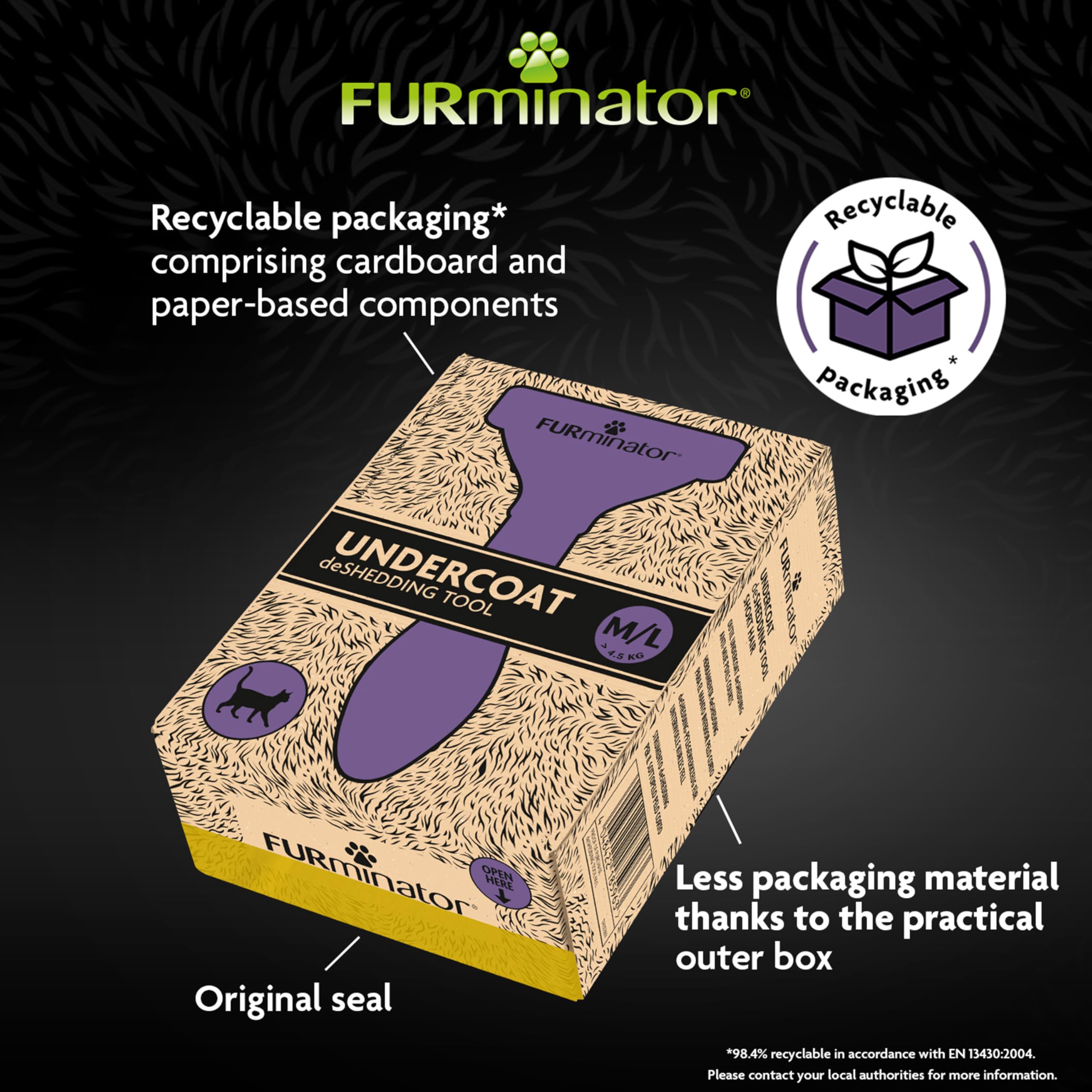 FURminator Undercoat deShedding Tool for Cats M/L Short Hair | Reduces Shedding 90%