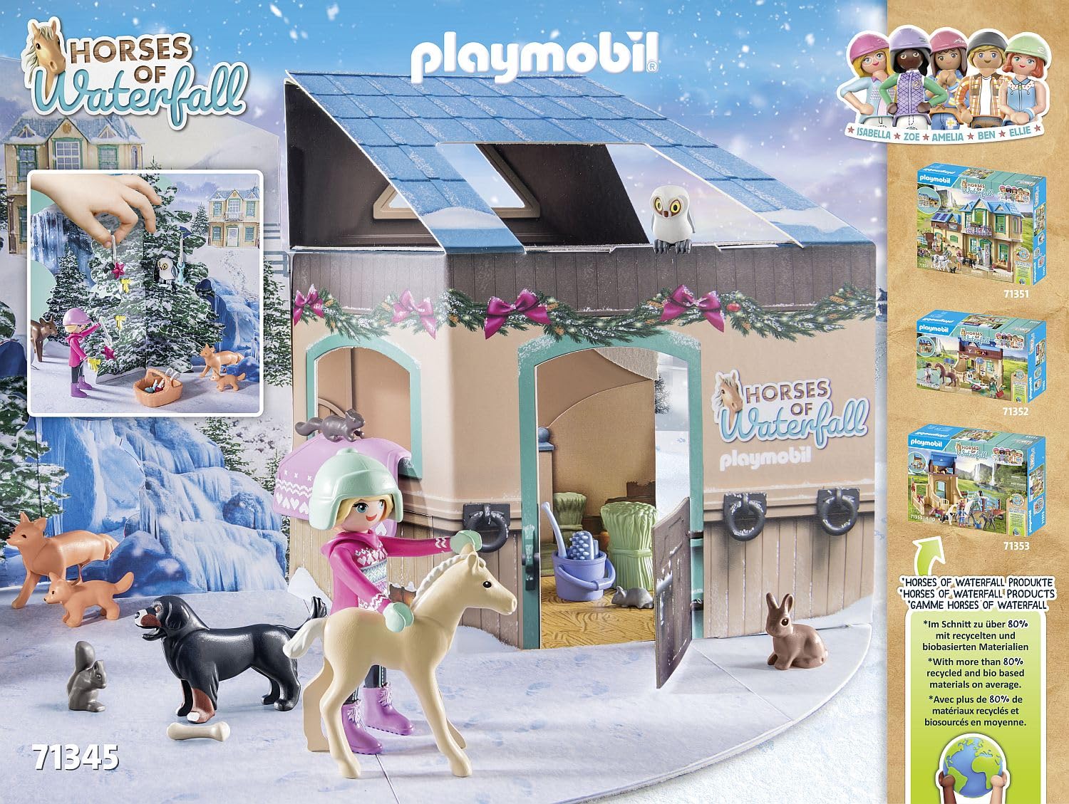 Playmobil 71345 Advent Calendar - Christmas Sleigh Ride, 24 Doors, 68-Piece Playset for Ages 4+ 4