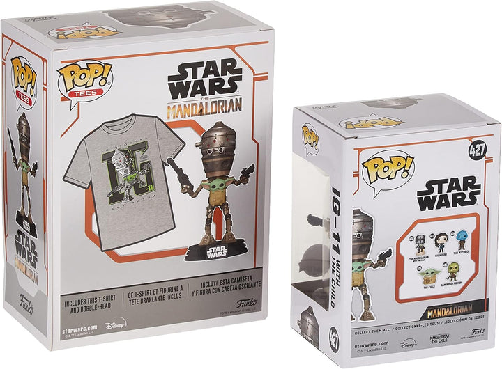 Funko Pop! Star Wars The Mandalorian - IG-11 with The Child in Satchel Vinyl Figure & Tee Set (51766)