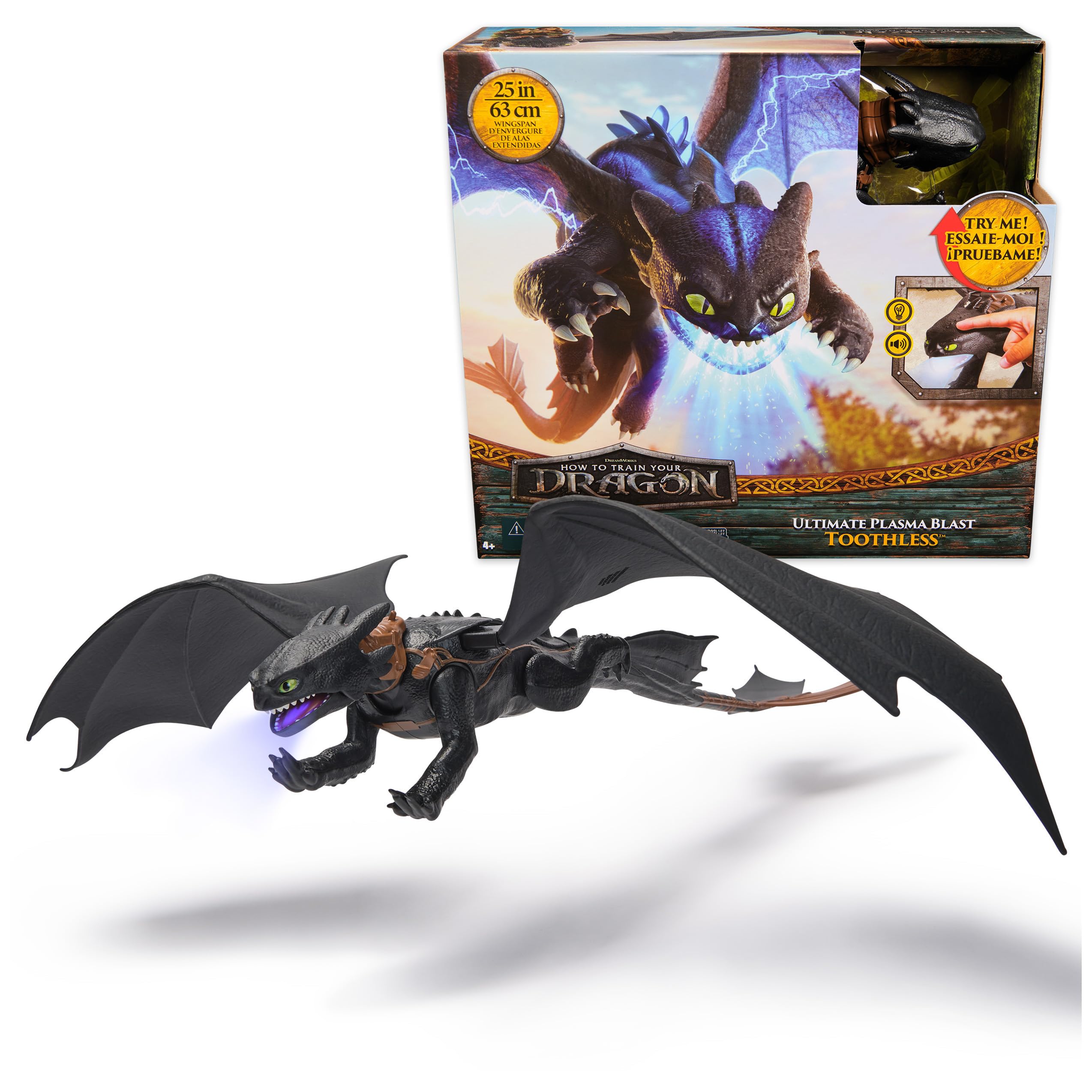 Dreamworks Dragons Ultimate Plasma Blast Toothless - Light-Up Action Figure for Kids 4+ 1