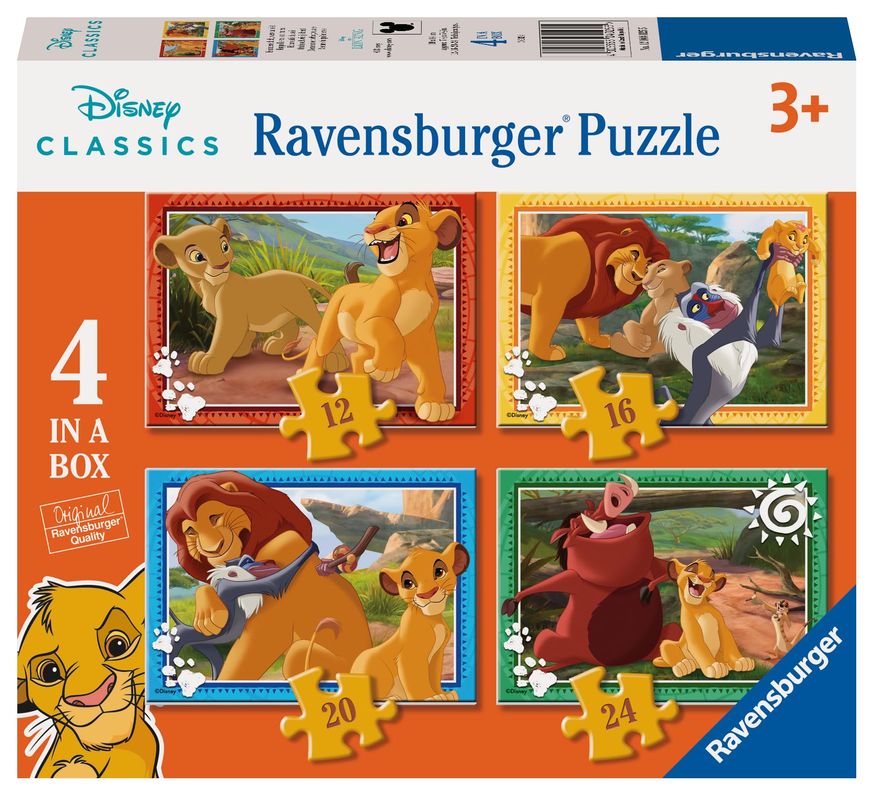 Ravensburger Disney The Lion King 4-in-a-Box Jigsaw Puzzle Set - 72-Piece Puzzles for Kids Ages 3 and Up 2