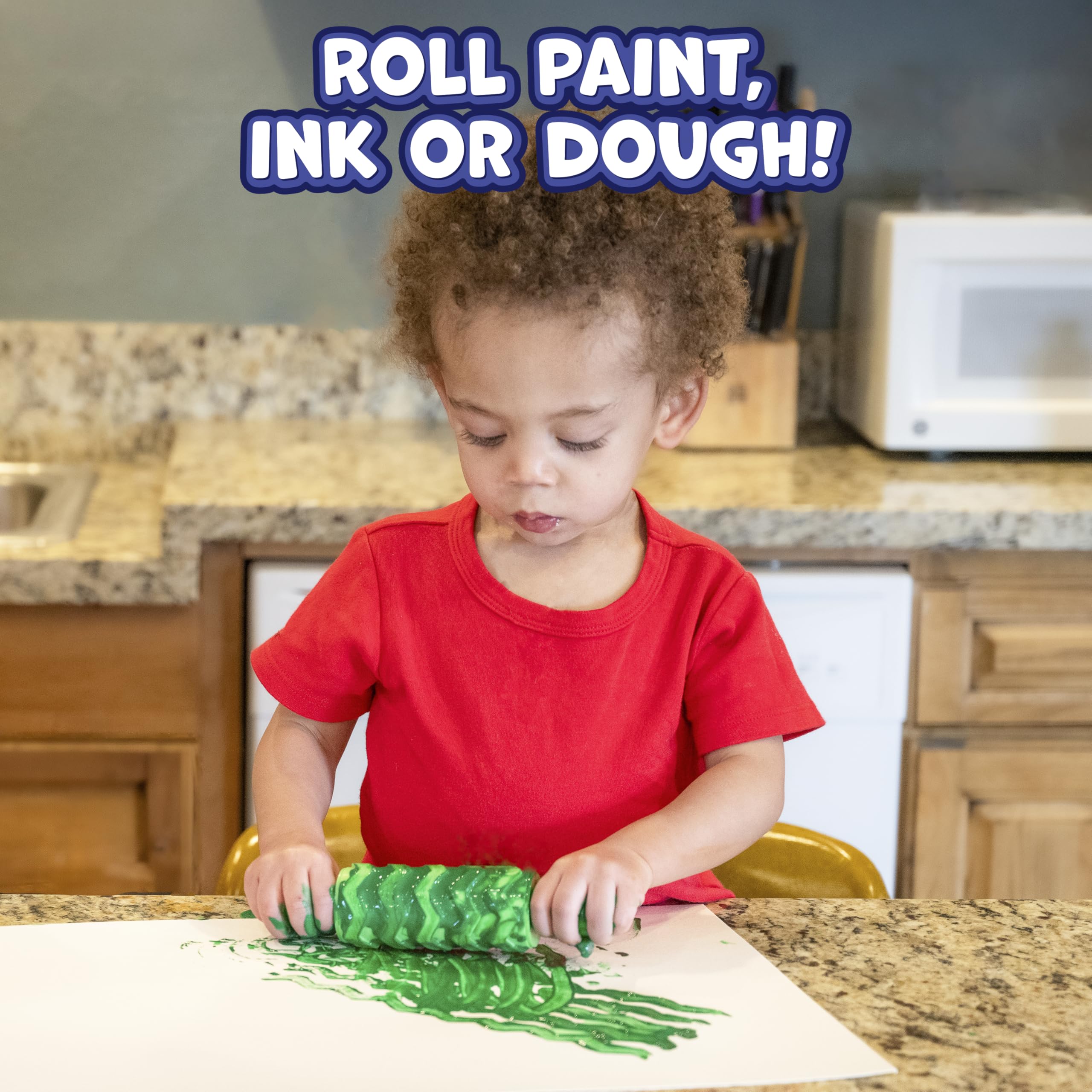 READY 2 LEARN Paint and Clay Texture Rollers - Set of 4 | Textured Dough Rolling Pins for Kids Ages 3+ 3