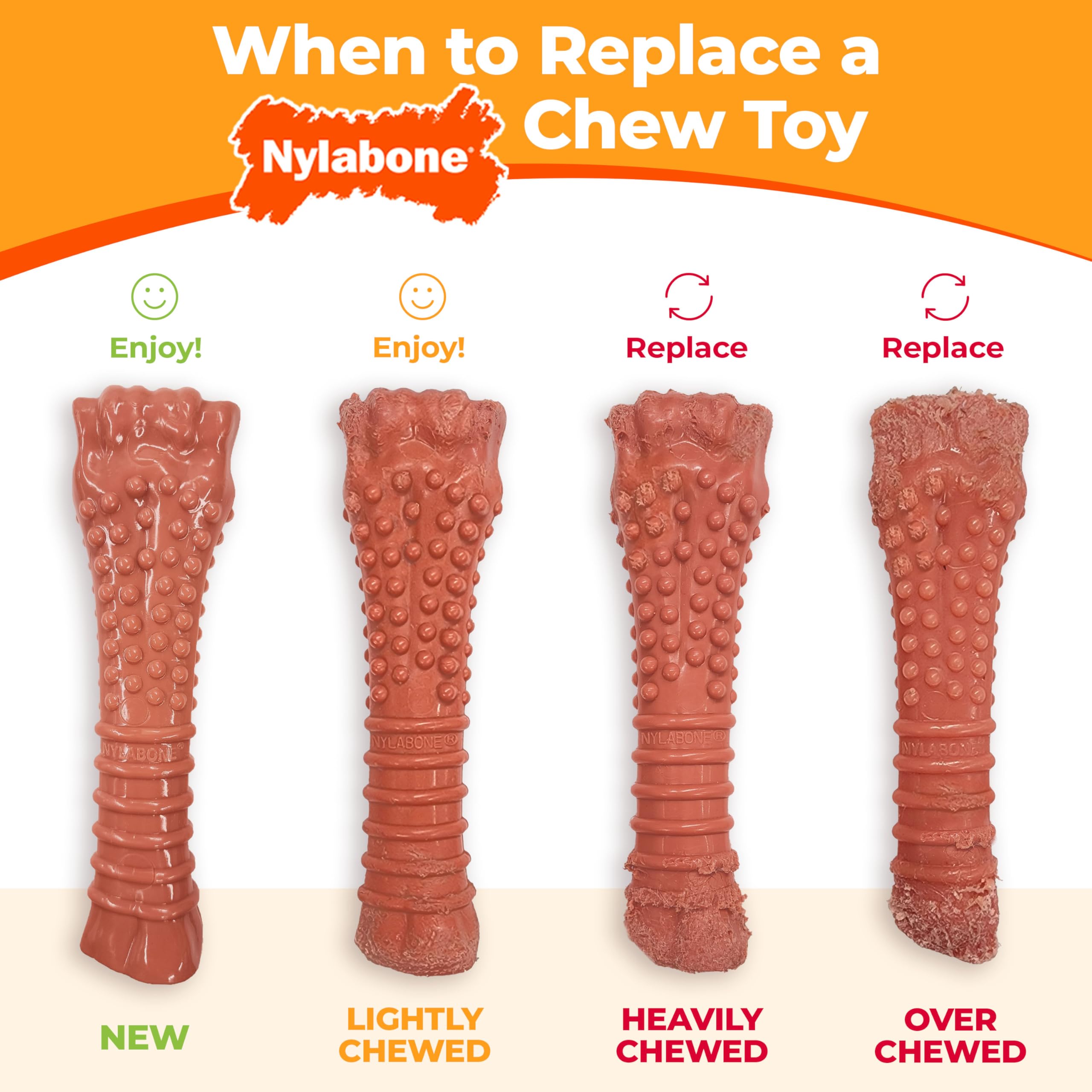 Nylabone Dura Chew Extreme Tough Dog Chew Toy Bone - Chicken Flavour Wishbone | Medium (Up to 16 kg) 8