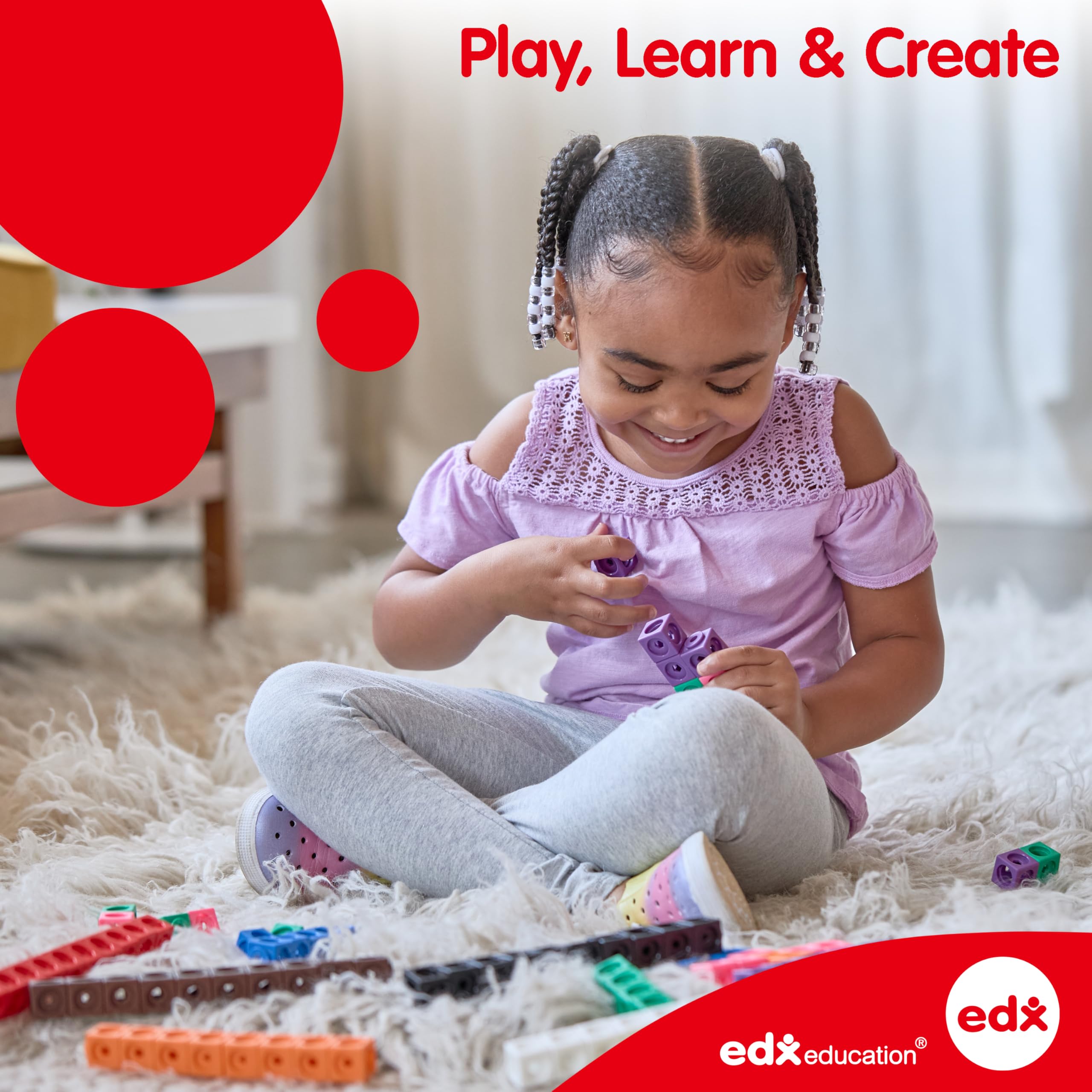 edxeducation Plastic Transparent Pattern Blocks Set - 120 Pieces | Light & Color Exploration | Non-Toxic 7