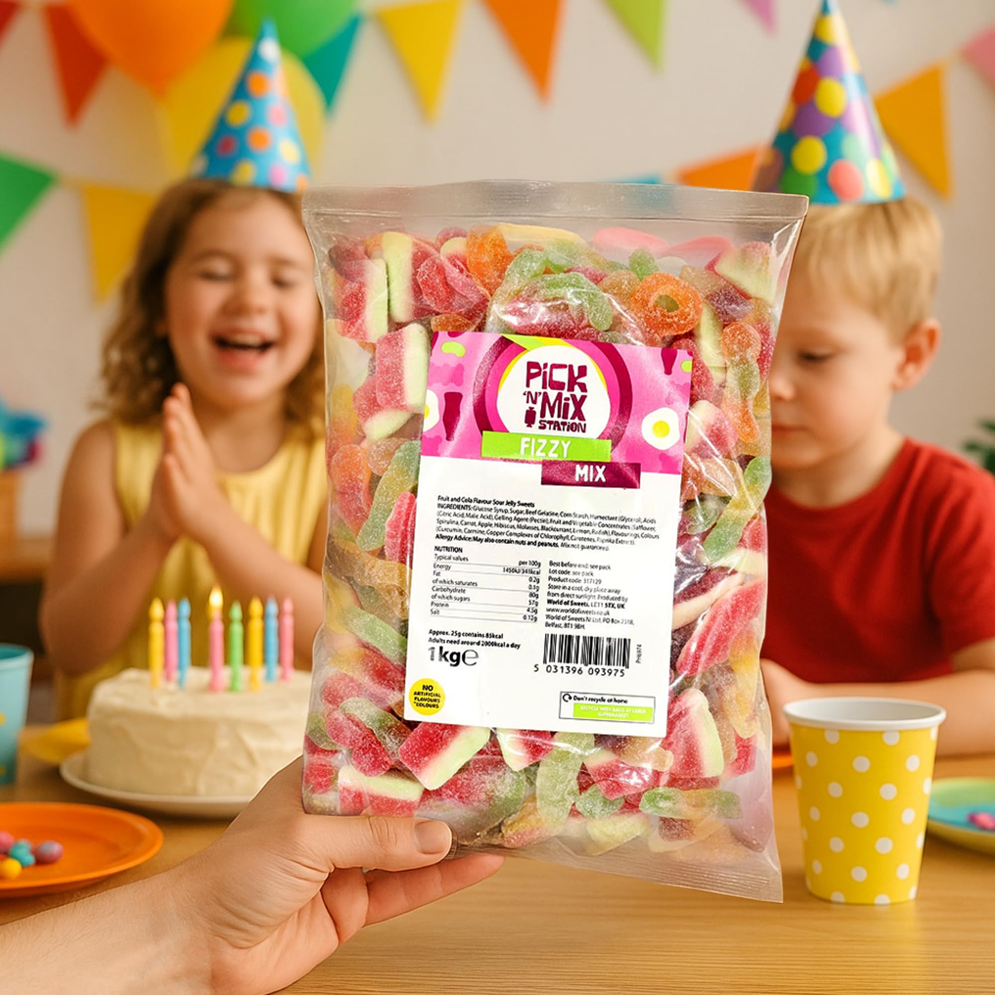 Bonds of London Pick 'n' Mix Station Fizzy Mix - Chewy Sour Sweets | 1 kg Bag 3