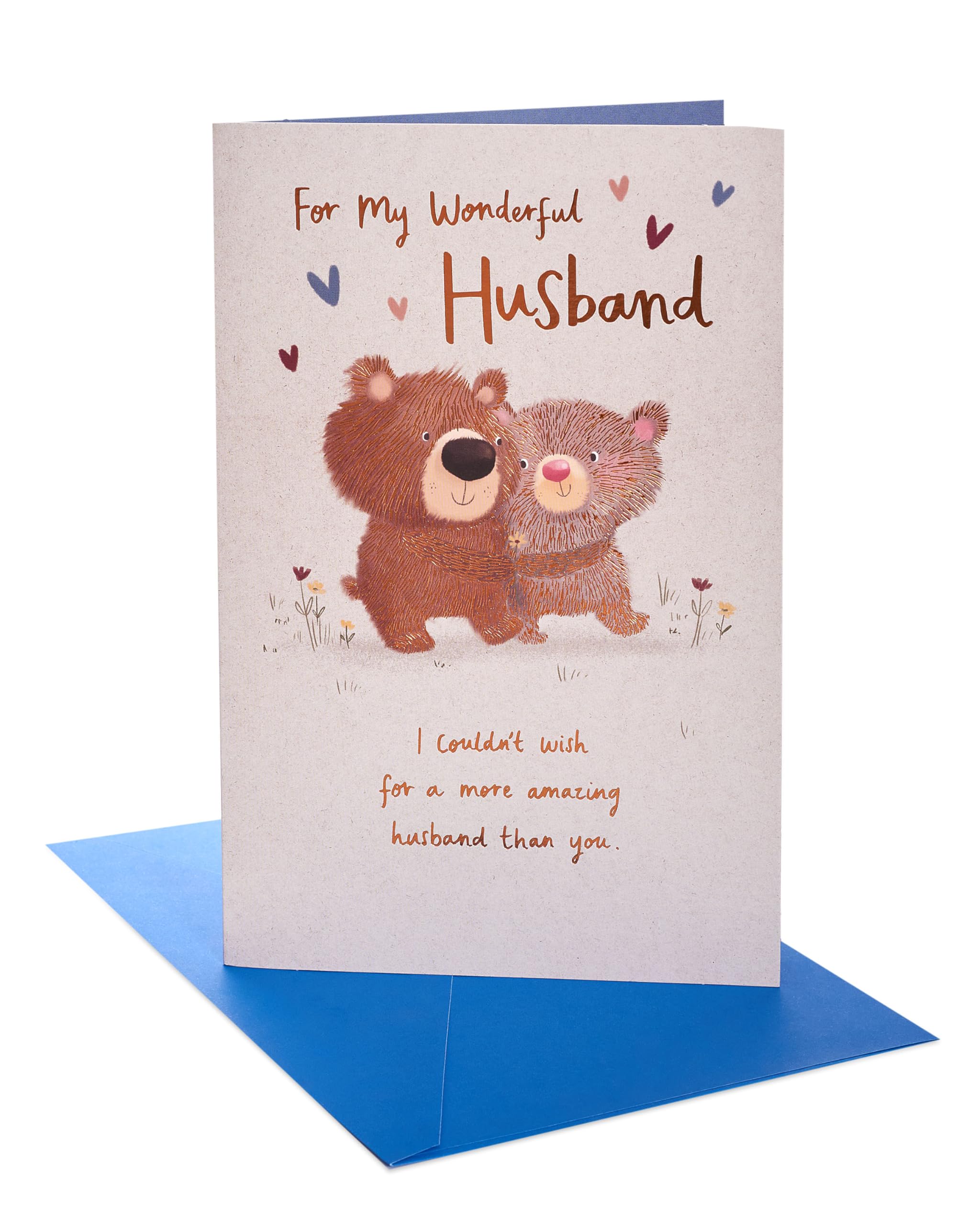 UK Greetings Birthday Card for Husband with Copper Foil Details | 155 x 235 mm 1