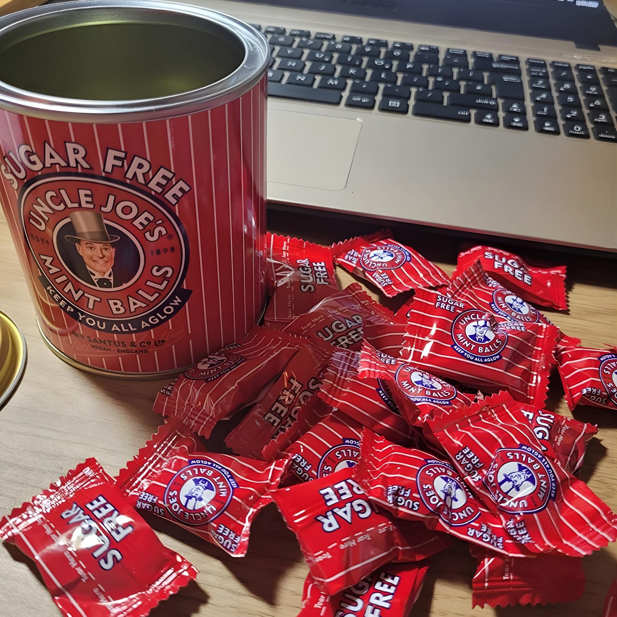 UNCLE JOE'S MINT BALLS Sugar Free Mint Balls - 120g Tin | Gluten-Free | Vegetarian 7