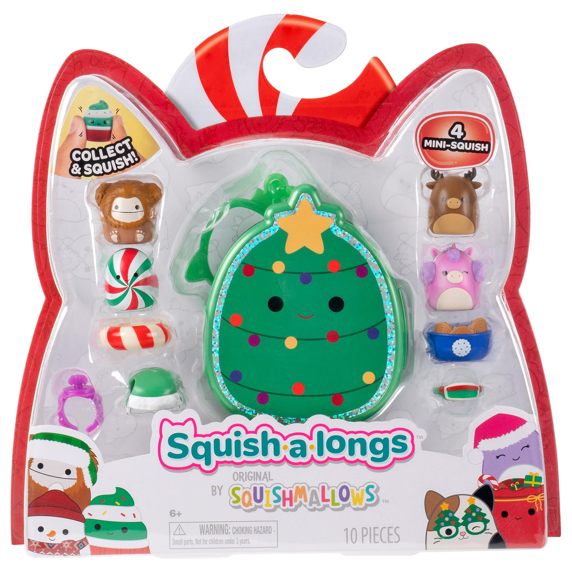 Squish-a-longs Clip-a-longs Holiday Pack - Includes 4 Mini-Squish & Accessories 2