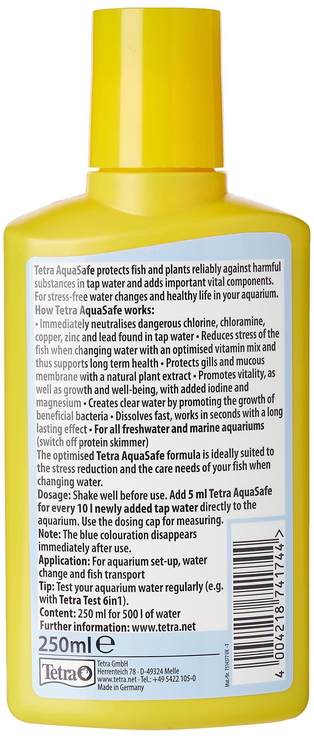Tetra AquaSafe Water Treatment - Makes Tap Water Safe for Fish | 250ml Liquid 2
