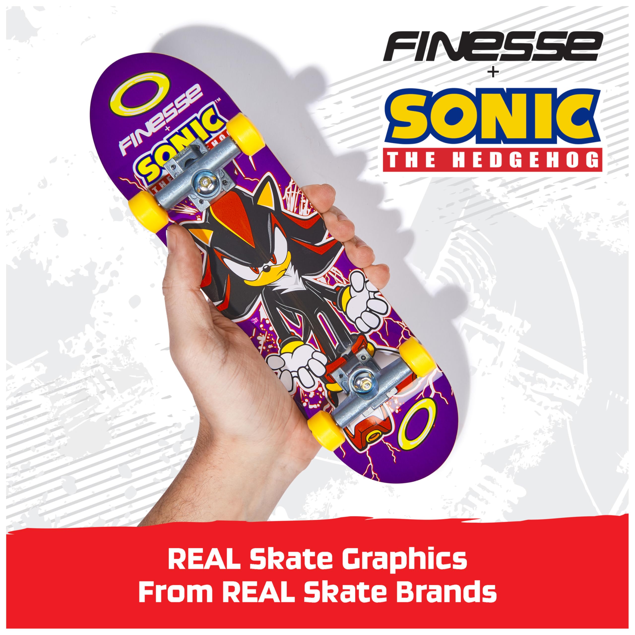 Tech Deck Finesse X Sonic Handboard - 9x Size Mini Skateboard | Die-Cast Trucks | Age 6+ 3