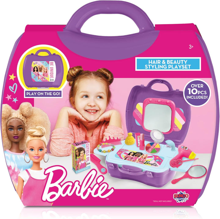 Sinco Creations Barbie Hair & Beauty Station Playset- 10 Piece Barbie Play set T