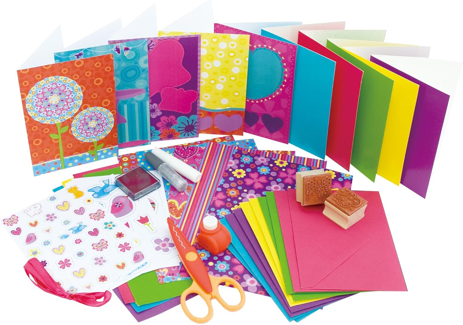 Galt Toys Card Craft Kit - Create 10 Handmade Cards with Stamps, Stickers & Glitter, Ages 8+ 2