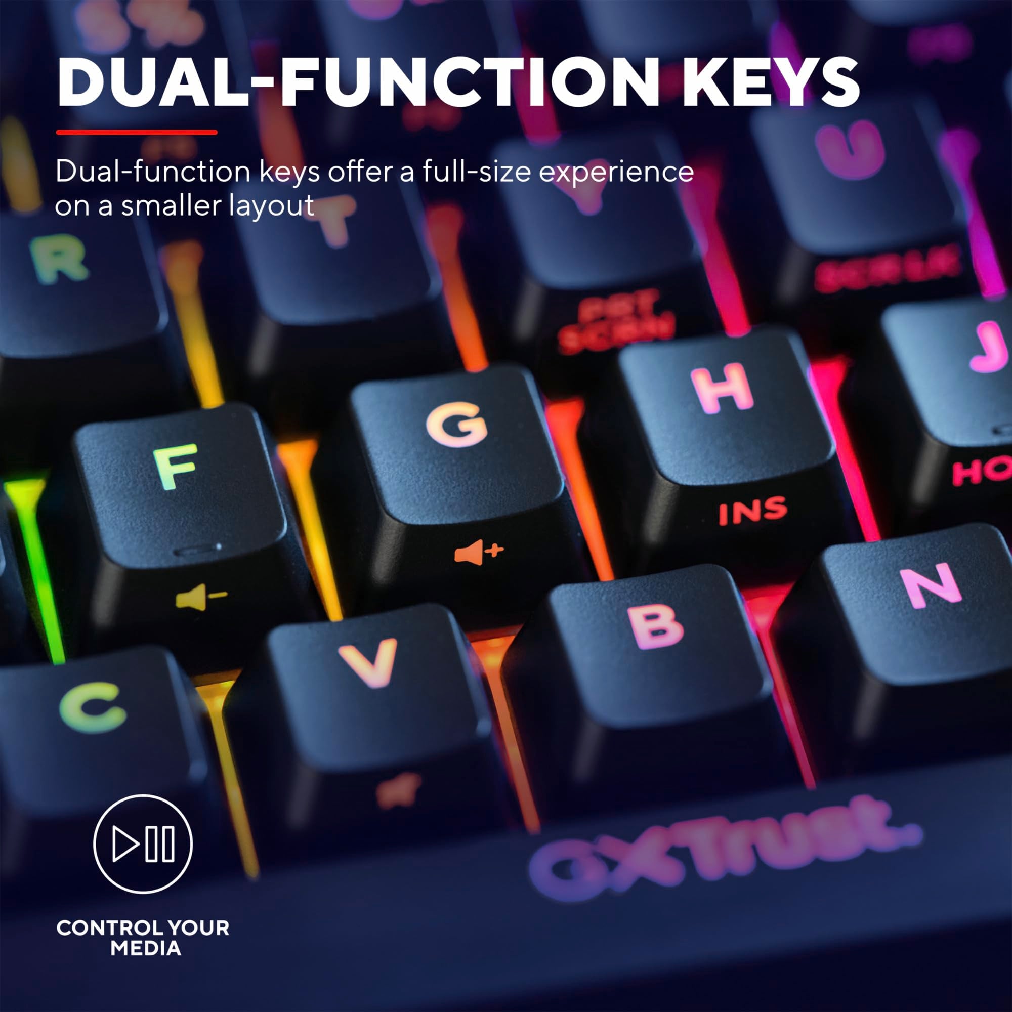 Trust Gaming GXT 867 Acira 60% Mechanical Keyboard UK Layout - RGB Backlit, Outemu Red Switches 16