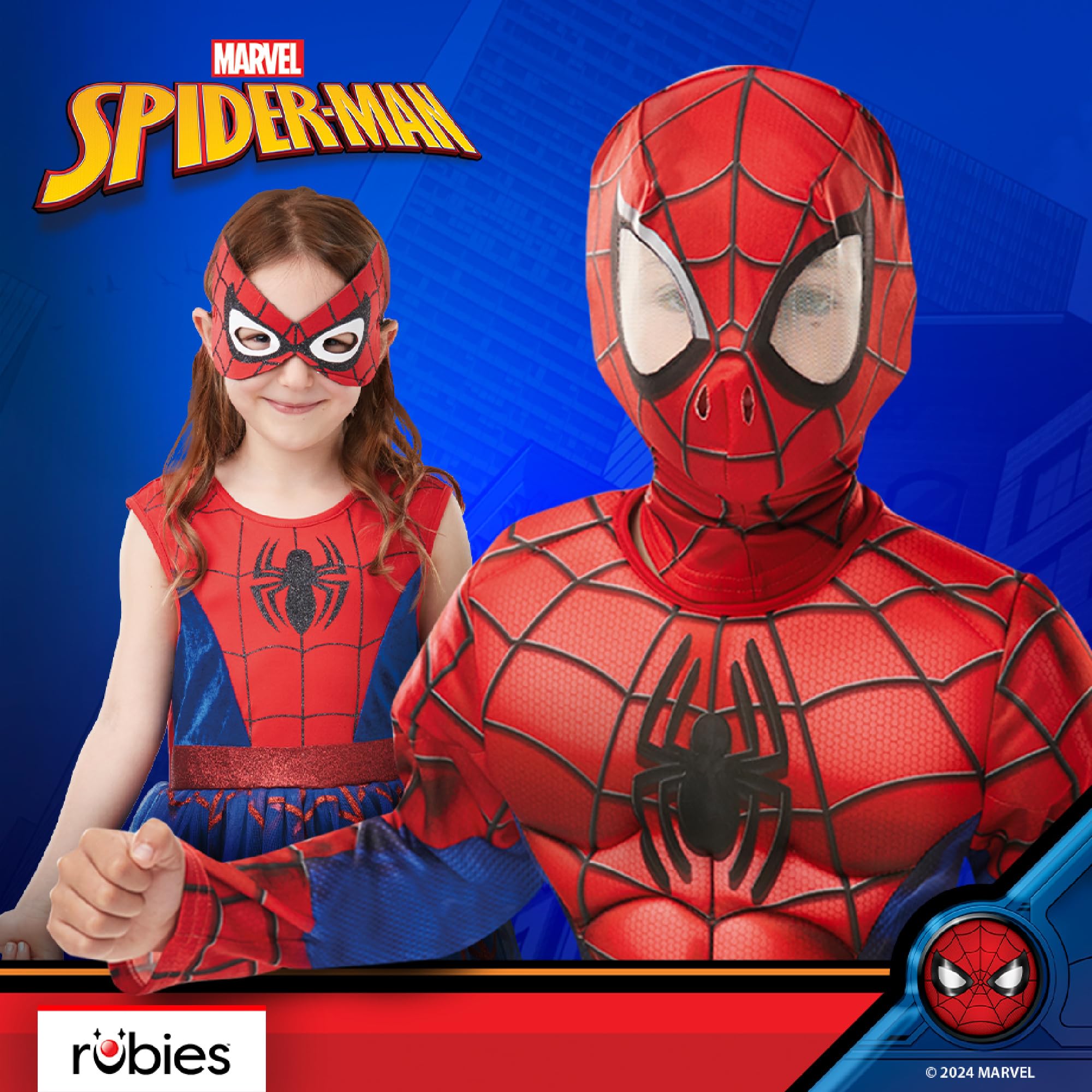 Rubies Official Marvel Spider-Man Deluxe Padded Muscles Child Costume | Size 3-4 Years 7