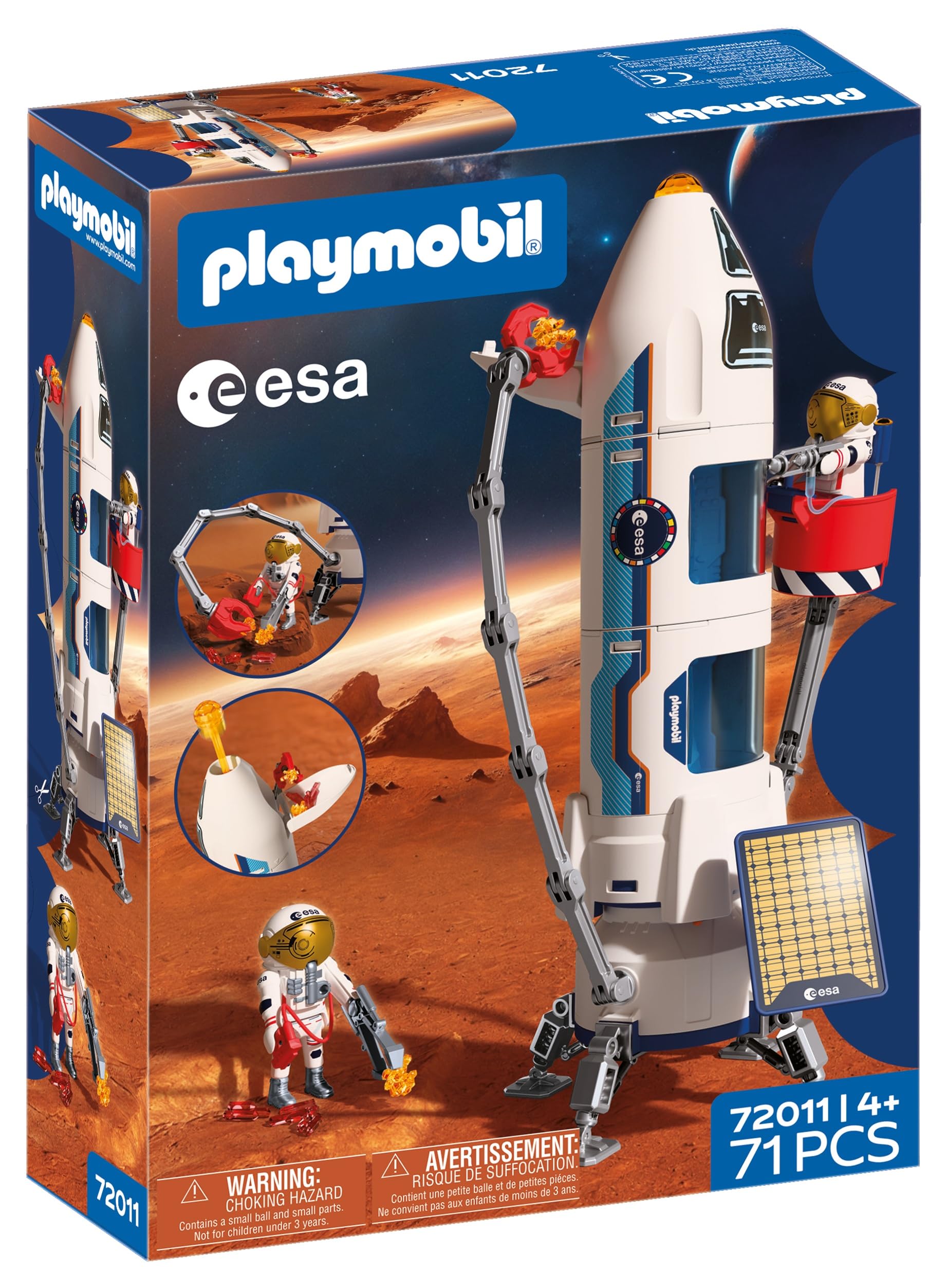 Playmobil Space ESA Mars Research Rocket Playset | Modular Rocket | Ages 4+ | 71 Pieces 1