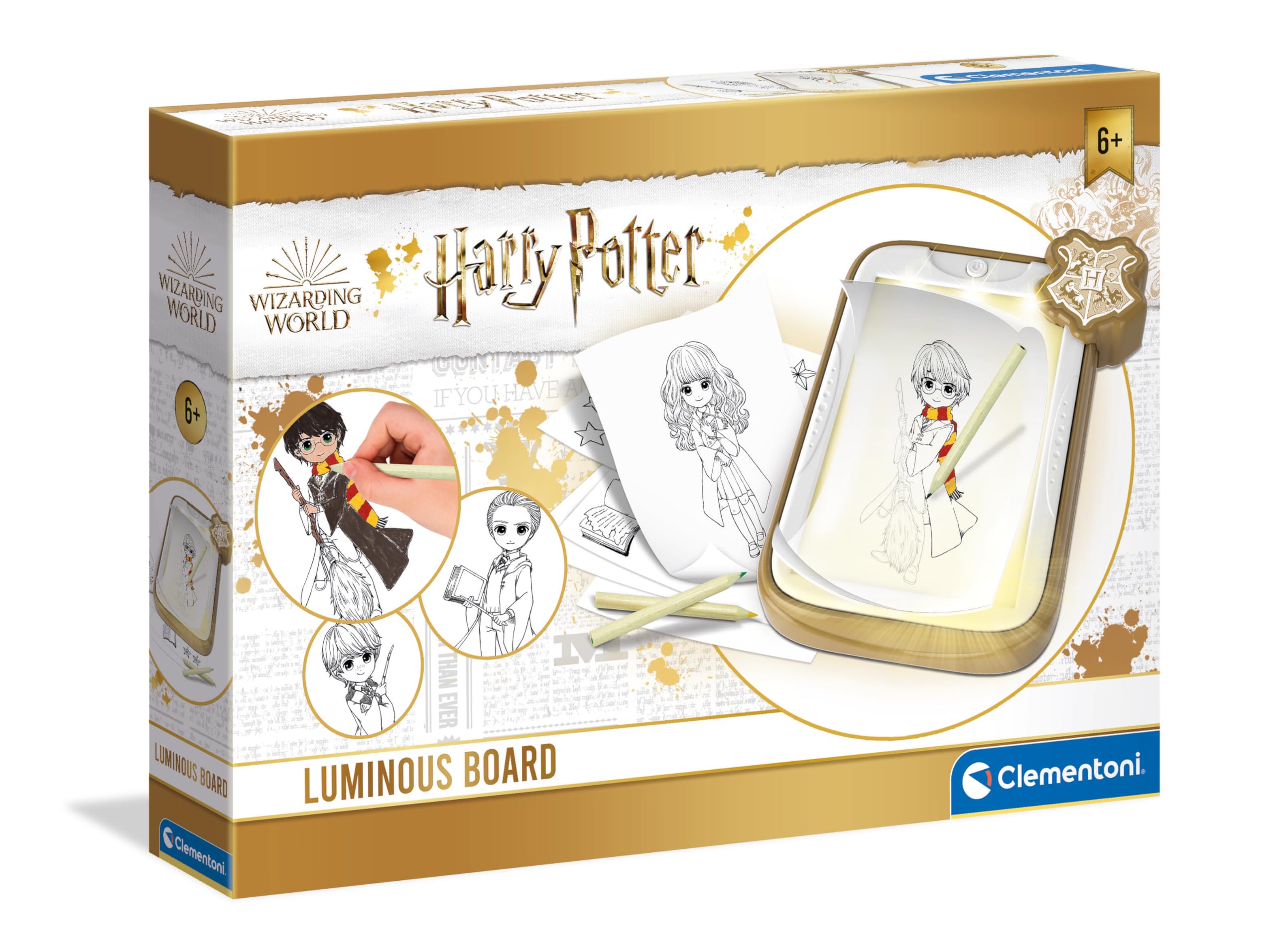 Clementoni Luminous Harry Potter Drawing Board - Trace & Create Magic Scenes for Kids 7+ 10