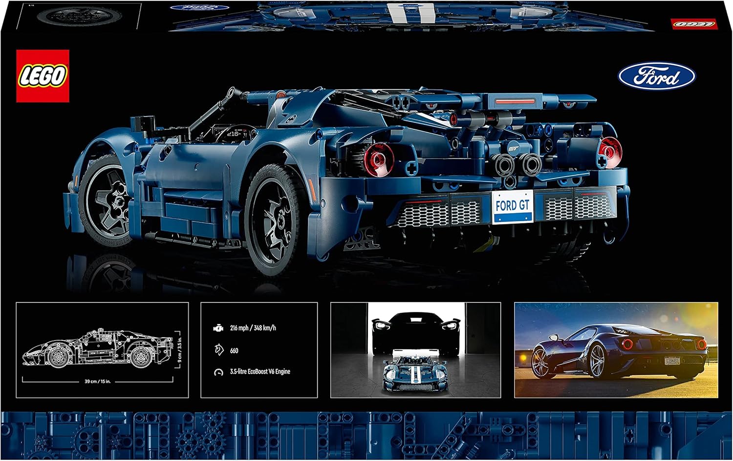 LEGO 42154 Technic 2022 Ford GT Car Model Kit - 1:12 Scale Building Set for Adults 3