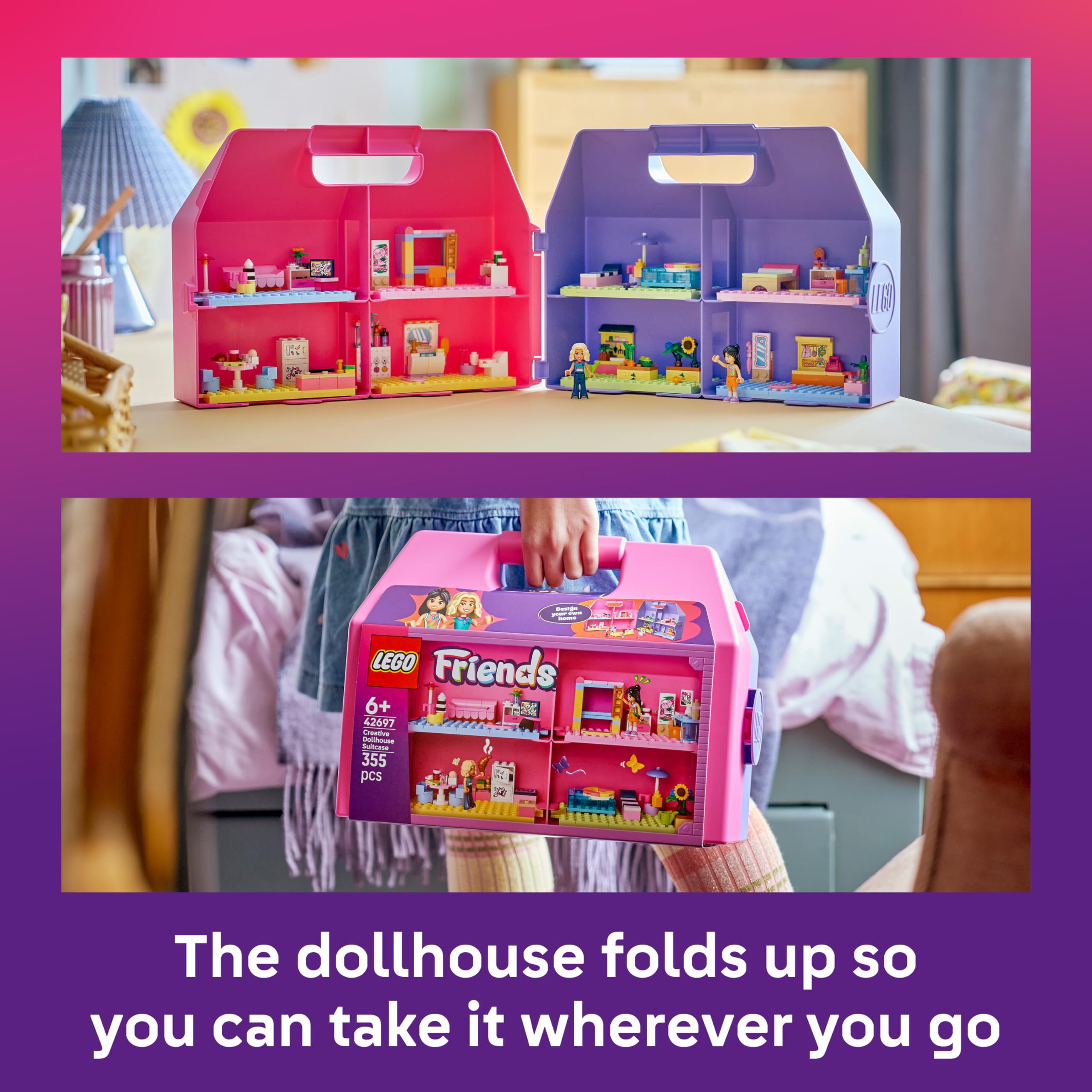LEGO Friends Creative Dollhouse Suitcase Building Set | Portable Travel Toy | Ages 6+ 7