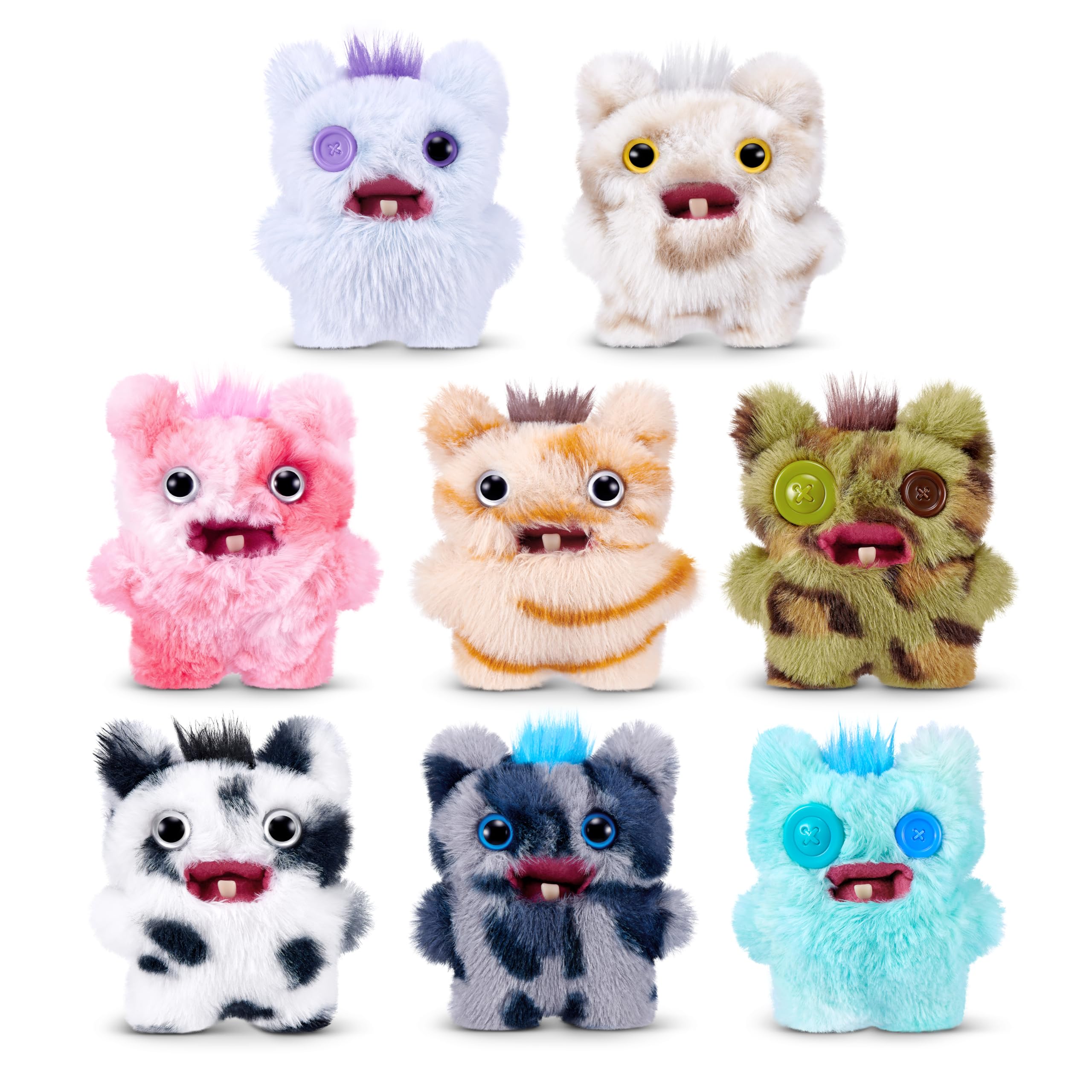 Fuggler Baby Fugg Screech Edition 3.5 Inch Plush Collectible Toy - 8 Pack | Multicolor | Polyester