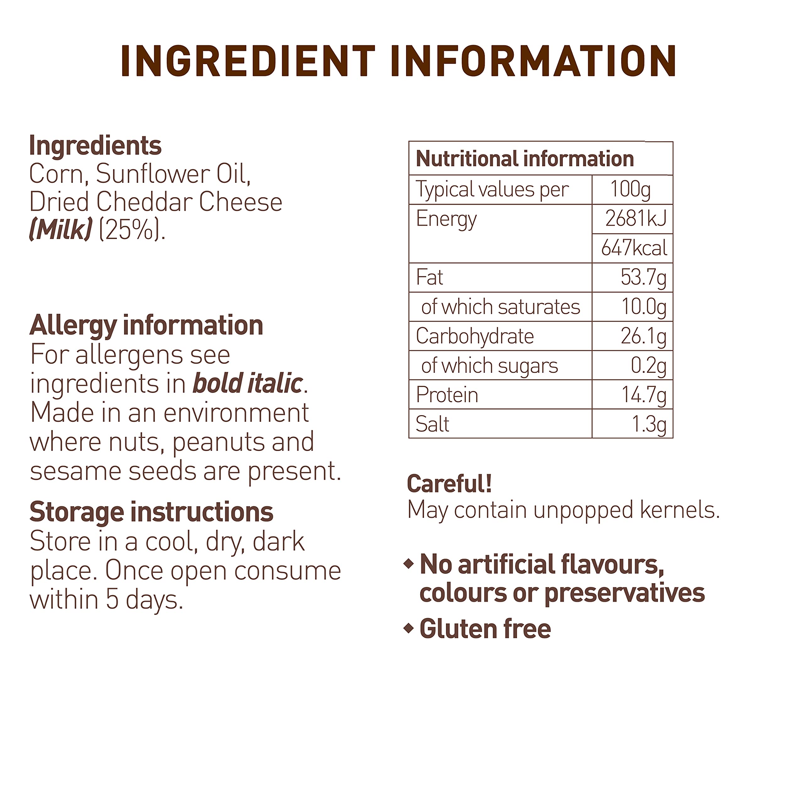 Joe & Seph's Cheddar Cheese & Chilli Popcorn - 250g Bulk Bag 4