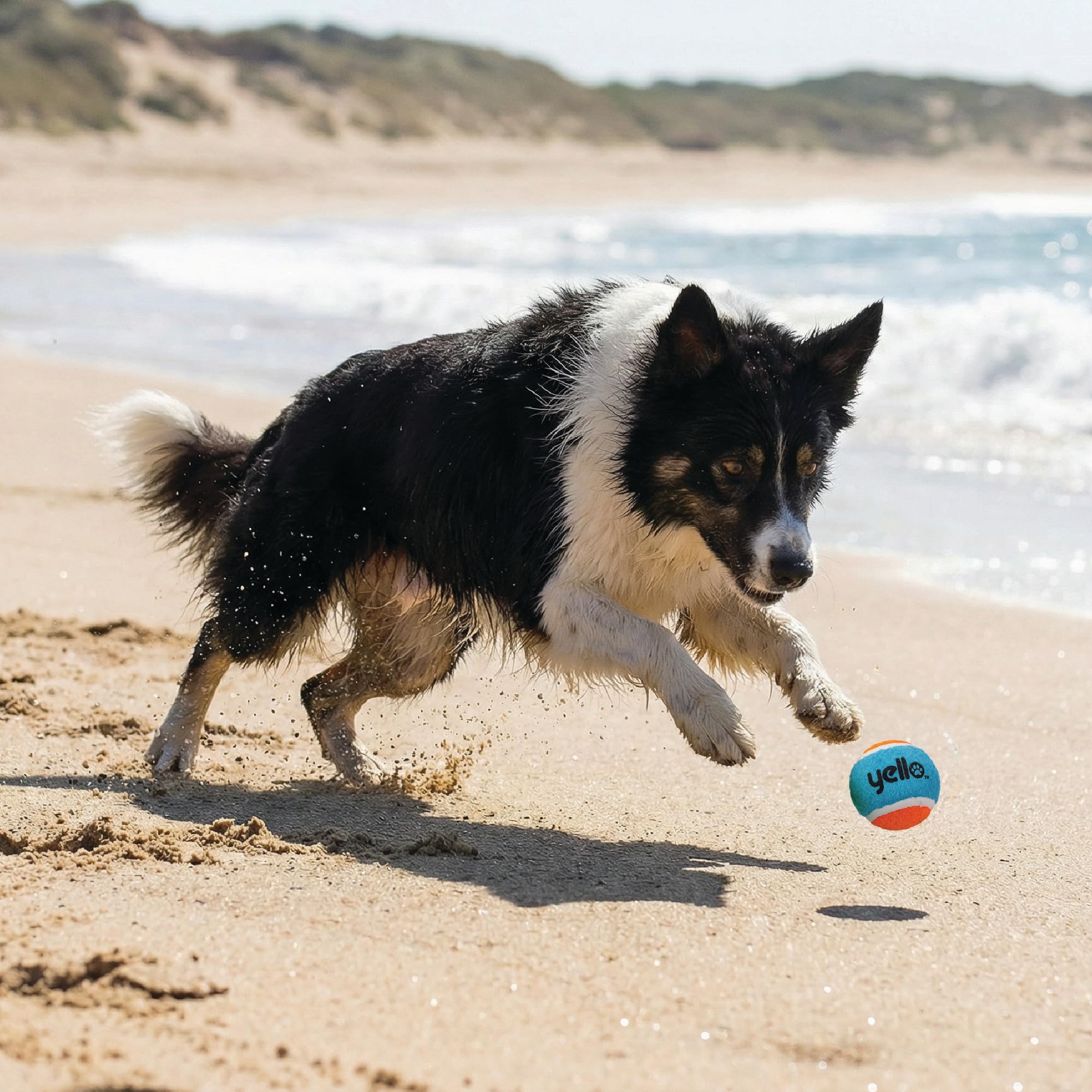 Yello 3 Pack Dog Tennis Balls - Interactive Fetch & Play | All Breed Sizes