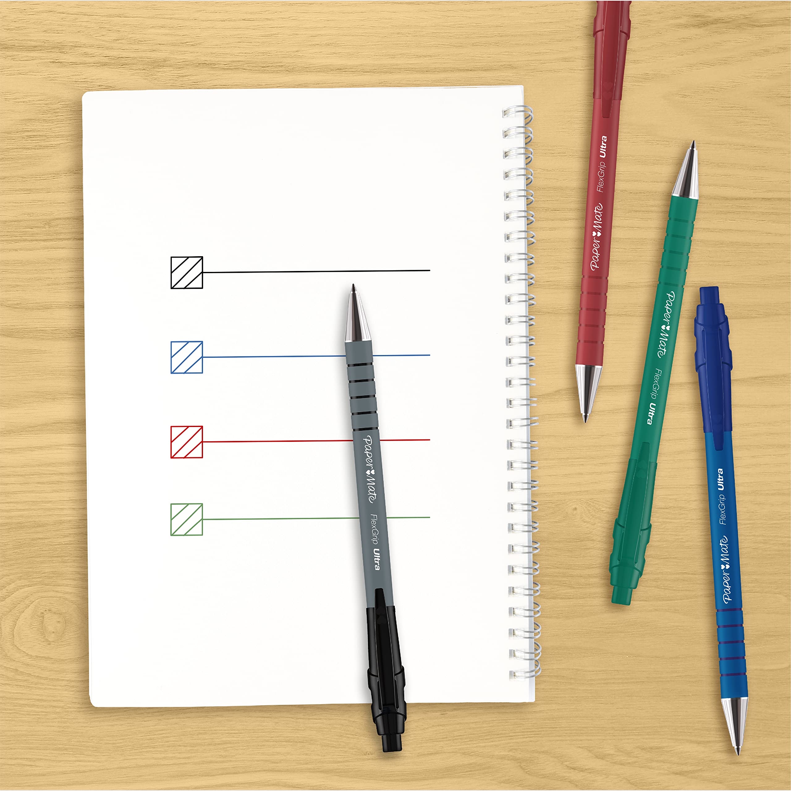 Paper Mate Flexgrip Ultra Retractable Ballpoint Pens - Medium Point (1.0mm) Blue Ink | Comfort Grip | 5 Count 7