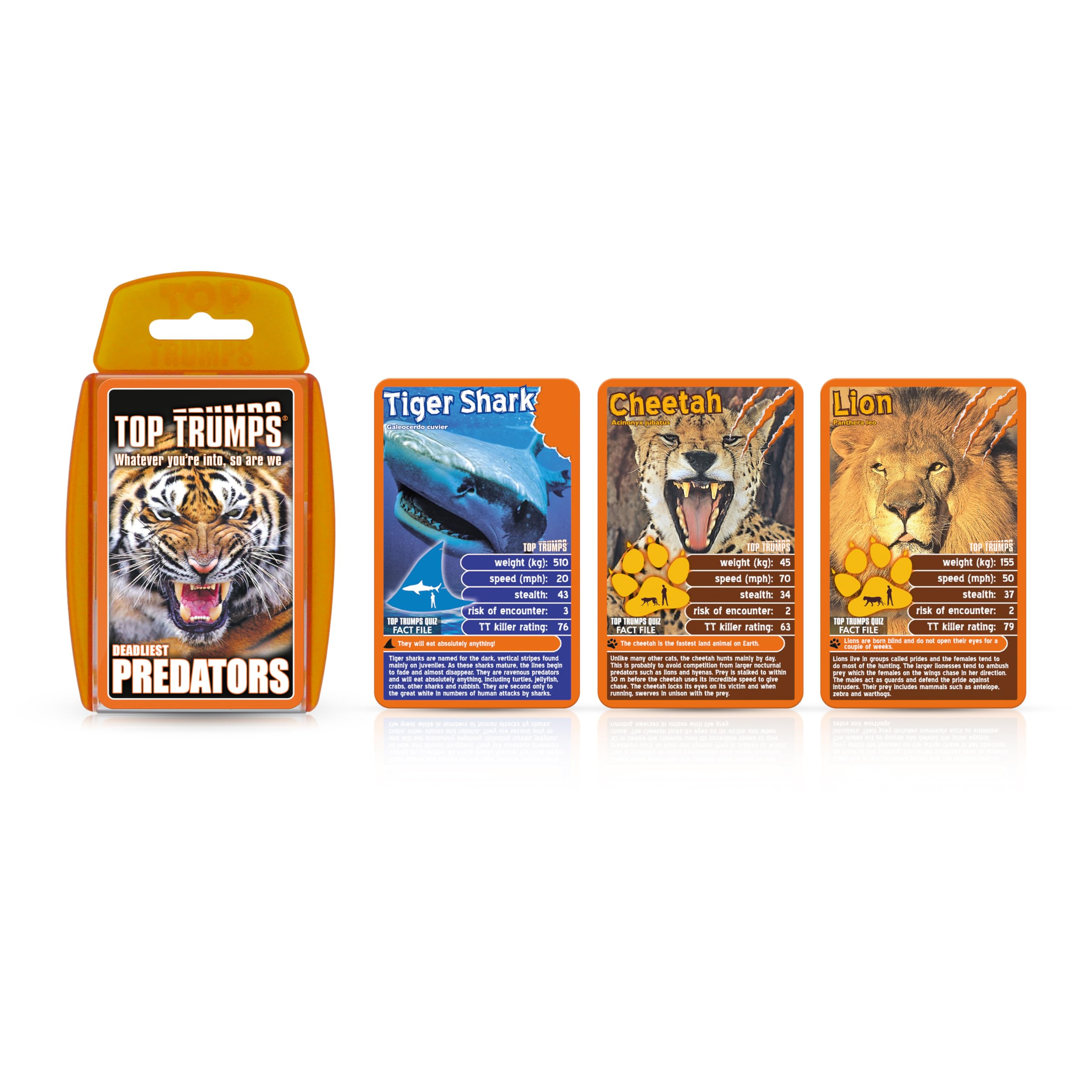 Top Trumps Birds, ab 6 Jahren, das Kartenspiel „World Classics“. Entdecken Sie in diesem lehrreichen Spiel einige interessante Fakten, darunter die Flügelspannweite des Blauhähers. Für 2 oder mehr Spieler ist es ein tolles Geschenk für Kinder ab 6 Jahren.